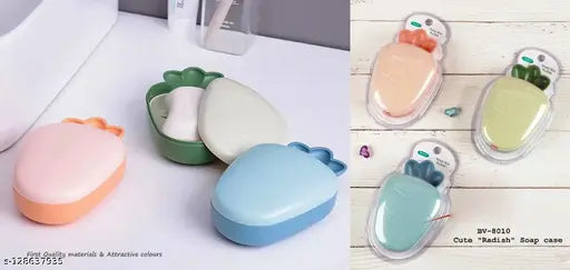 Radish Soap Box Bathroom Soap Holder Soap Dishes for Soap|Portable Soap soap Holder Travel Soap Draining Soap Container Pp Radish Household