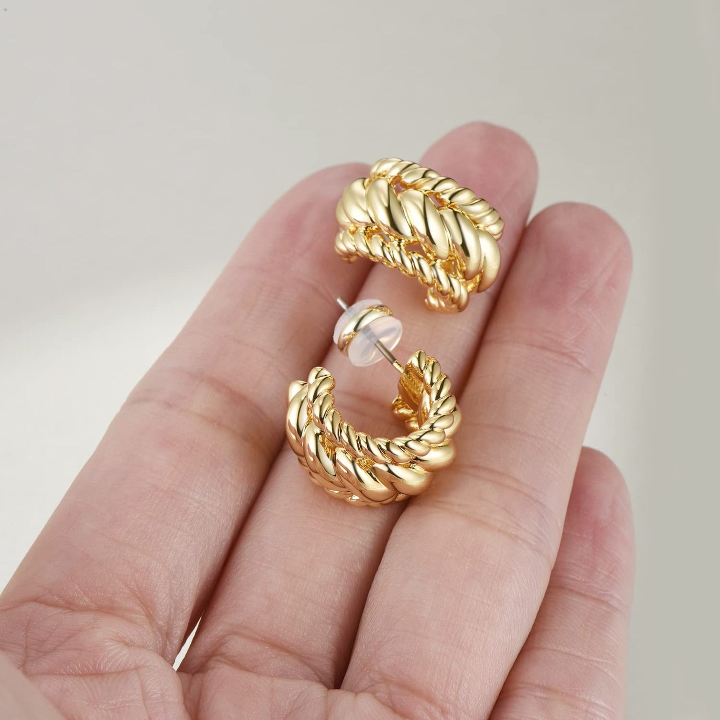 Gold quirky hoops