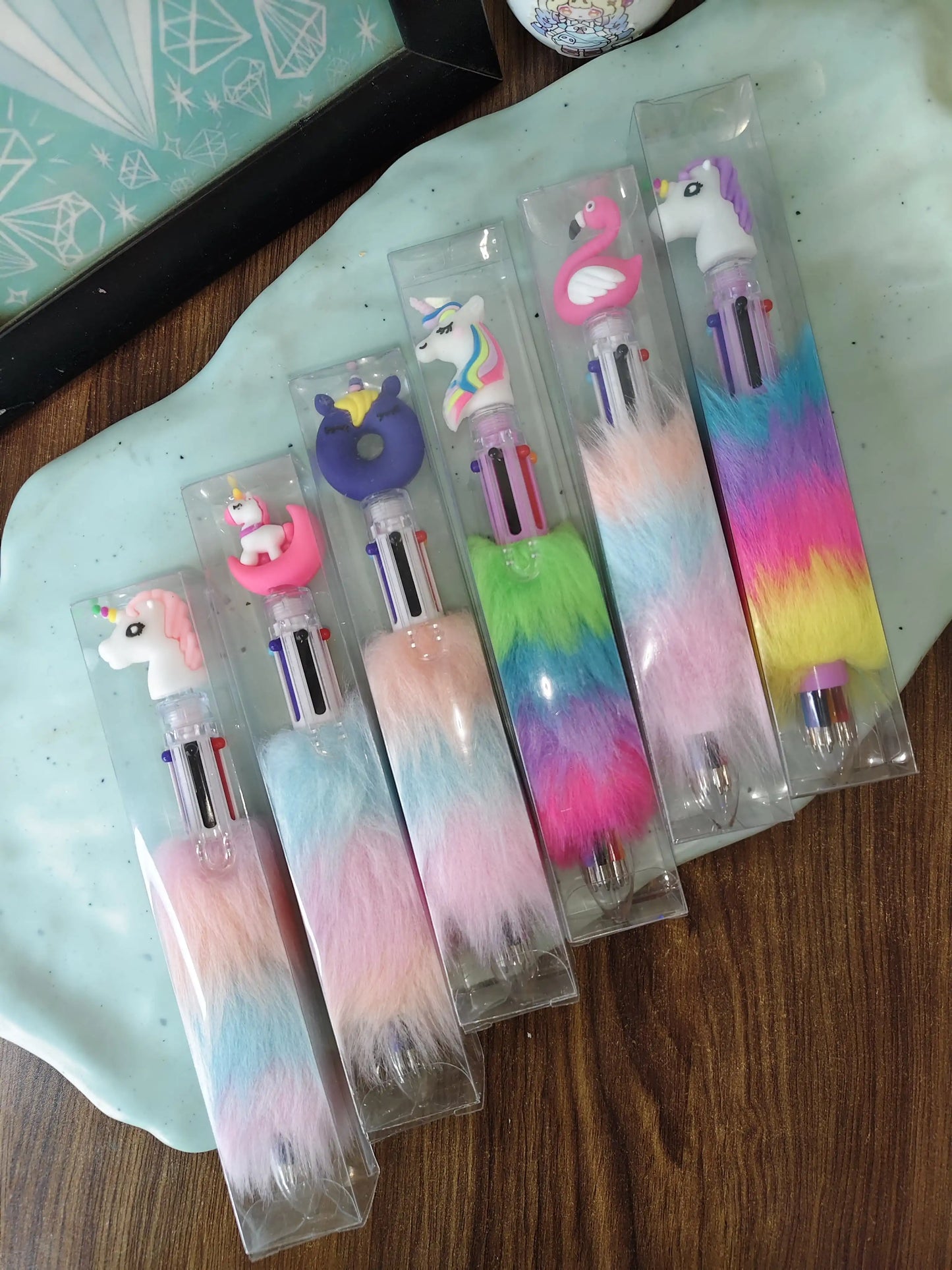 6 in 1 fur unicorn pens