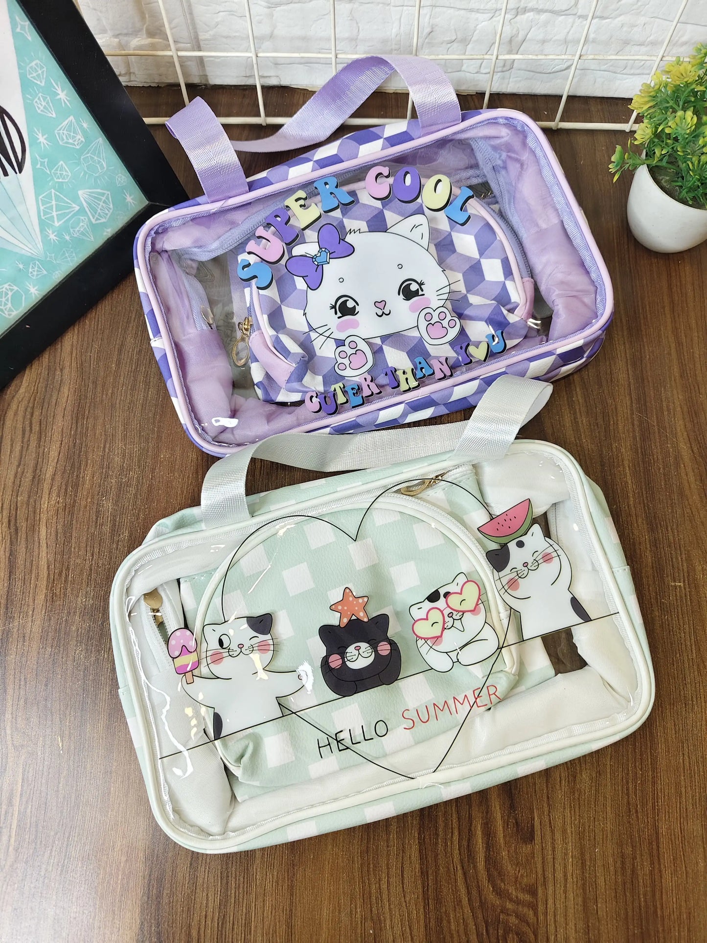 Adorable 3 pieces make up pouch set (3 pouches set)