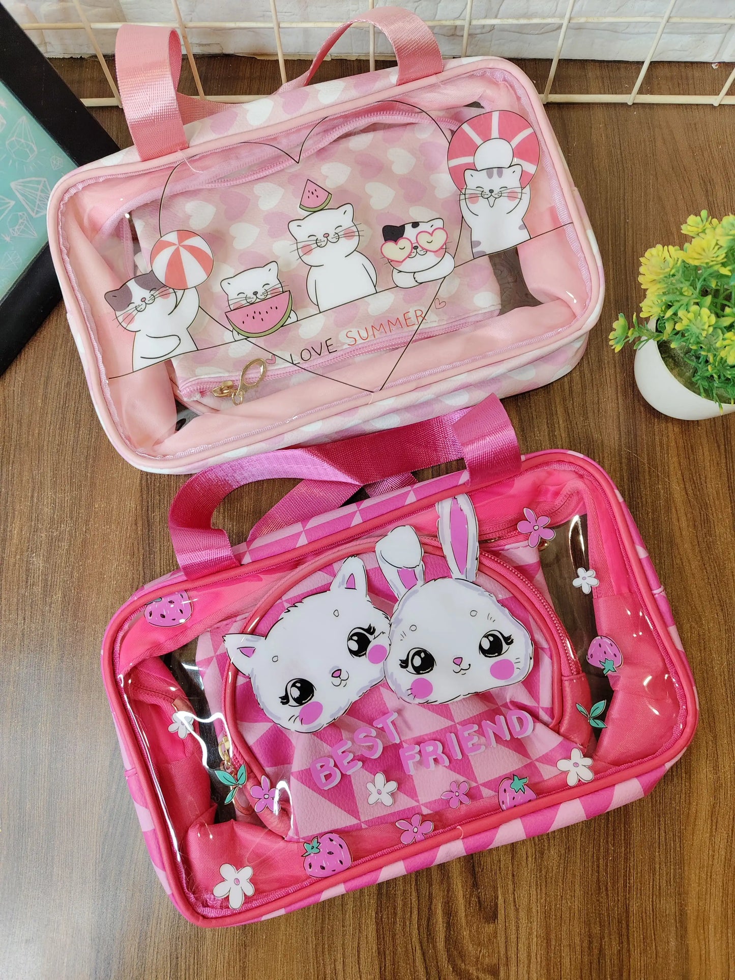 Adorable 3 pieces make up pouch set (3 pouches set)