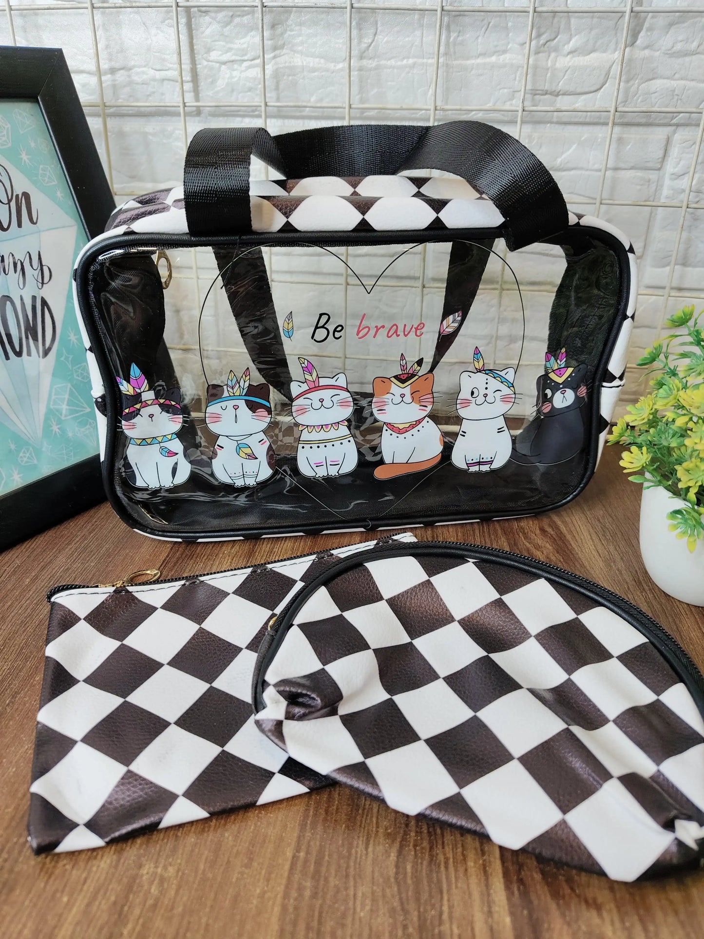 Adorable 3 pieces make up pouch set (3 pouches set)