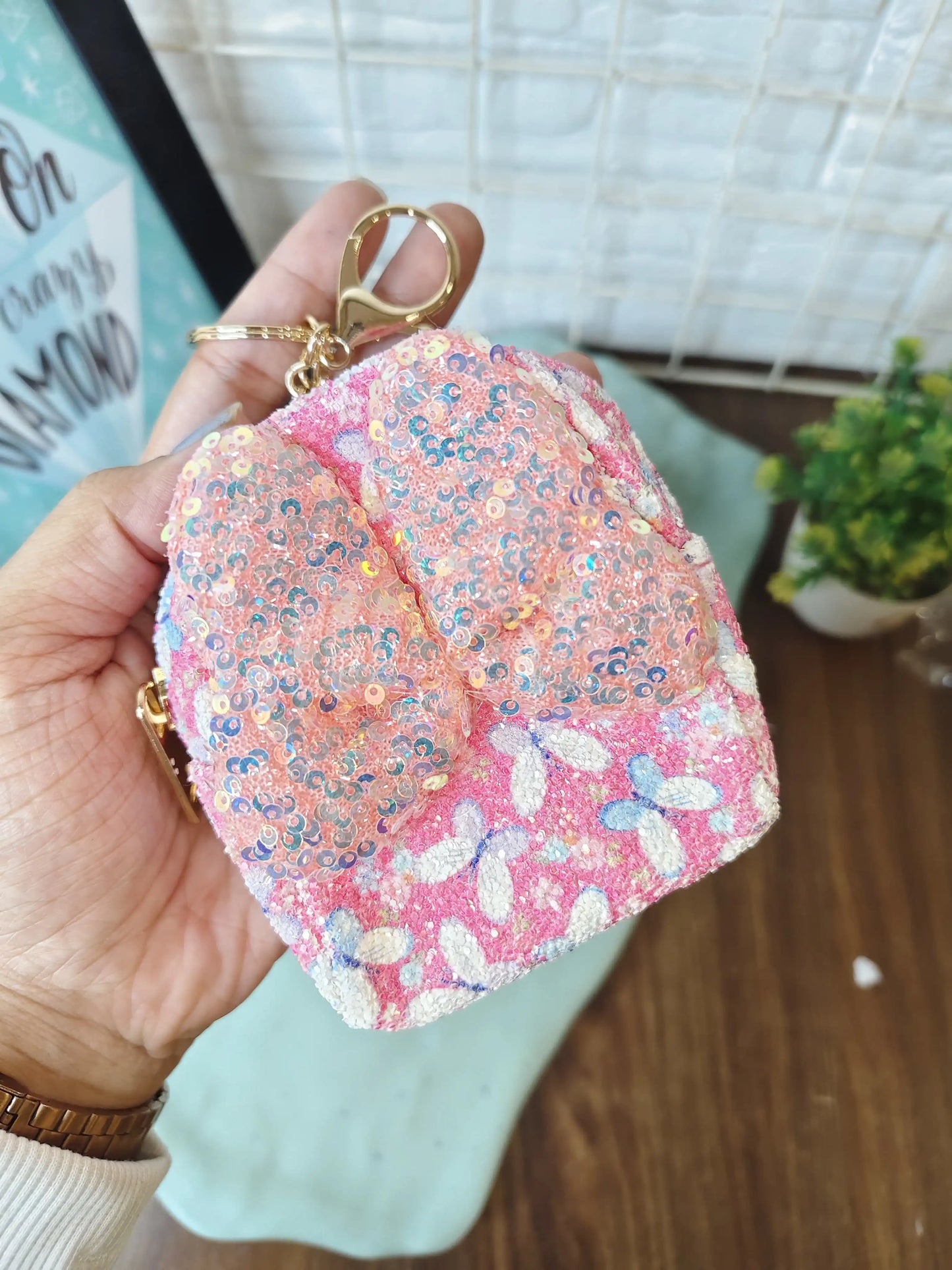 Butterfly coin pouch keychain