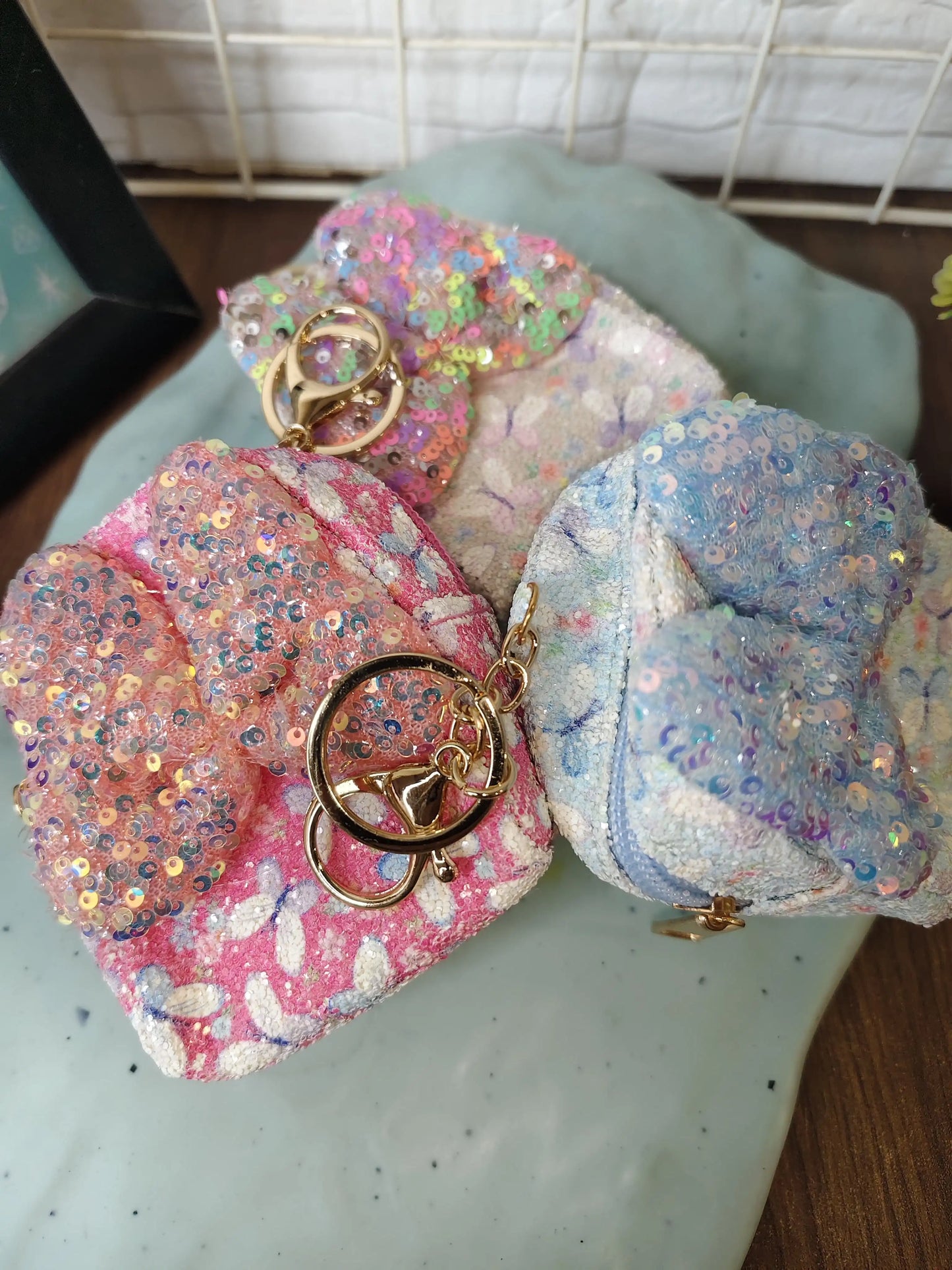 Butterfly coin pouch keychain