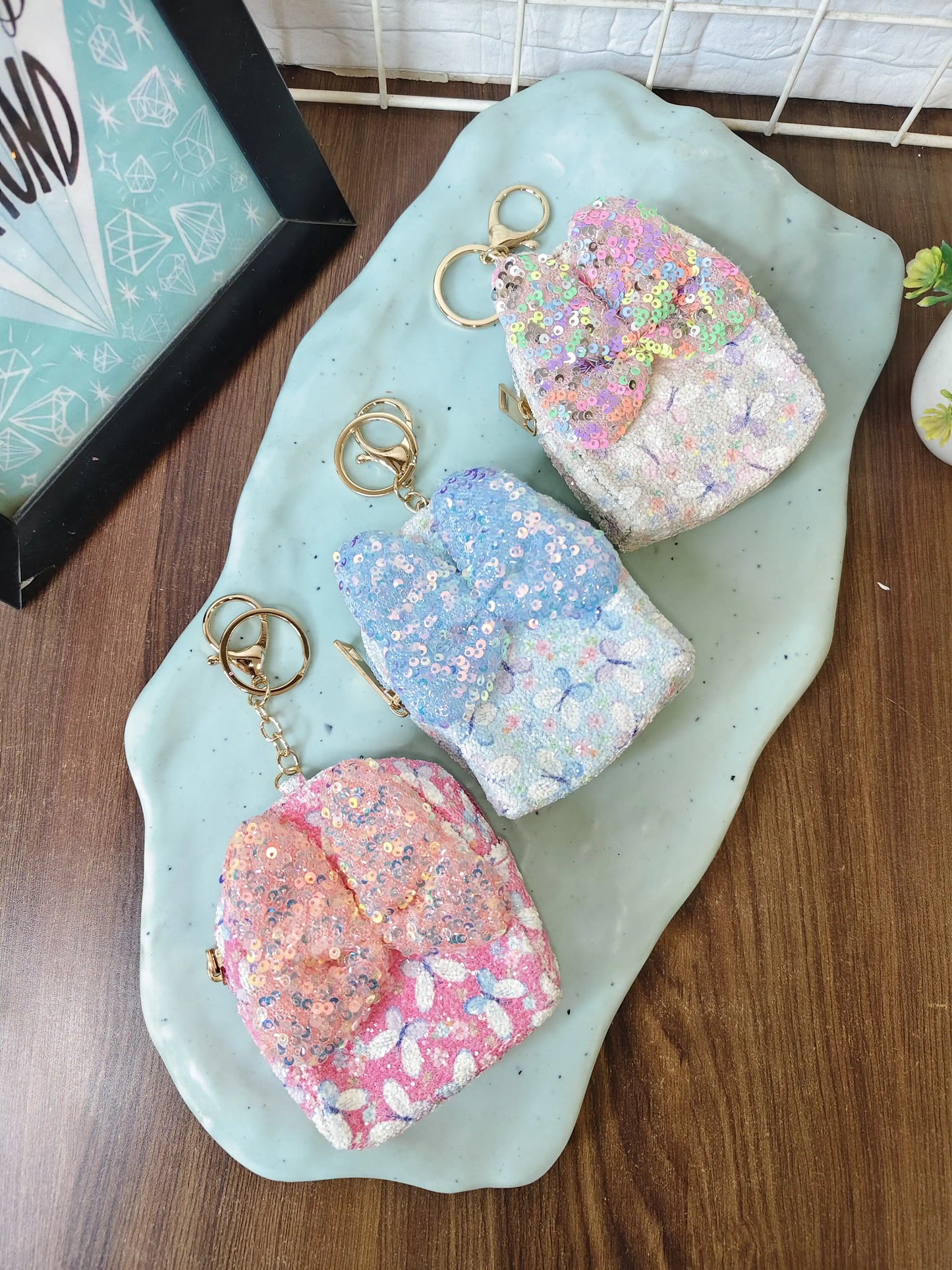 Butterfly coin pouch keychain