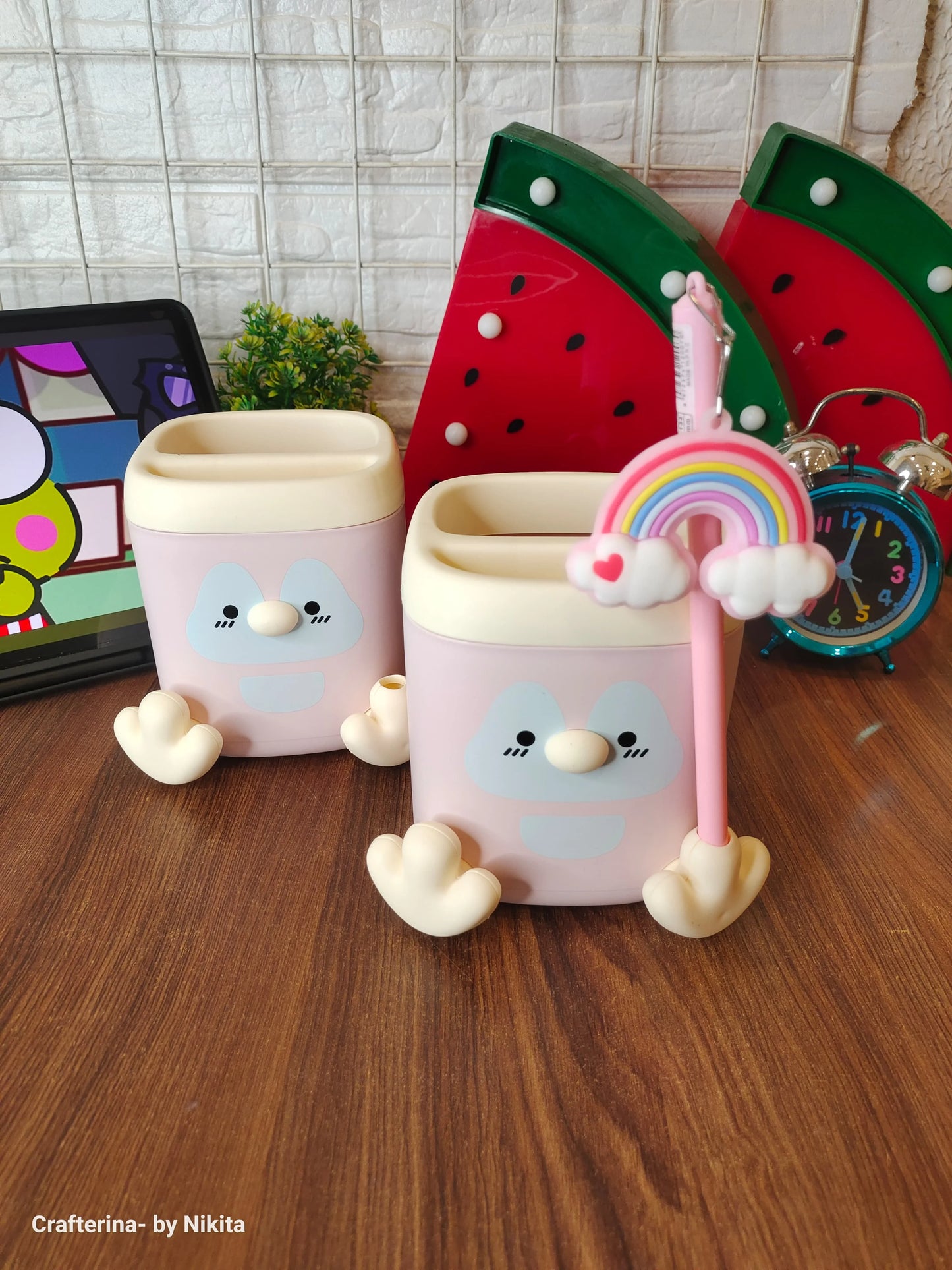 Cartoon multifunctional pen stand with sharpener