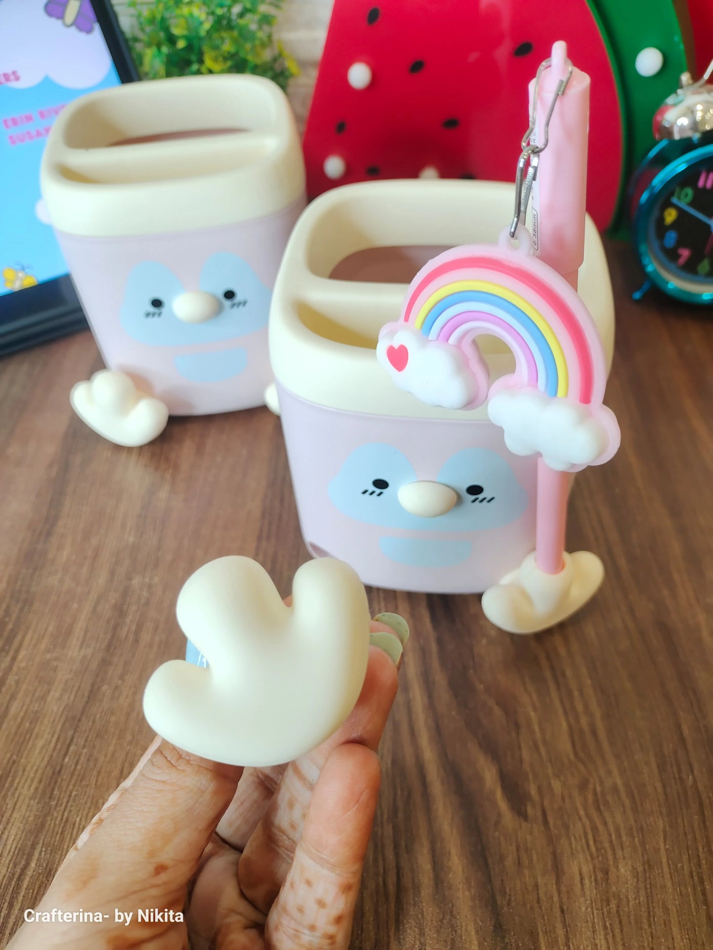 Cartoon multifunctional pen stand with sharpener