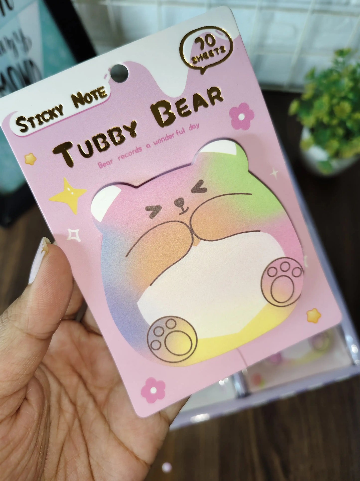 Colourful teddy sticky notes