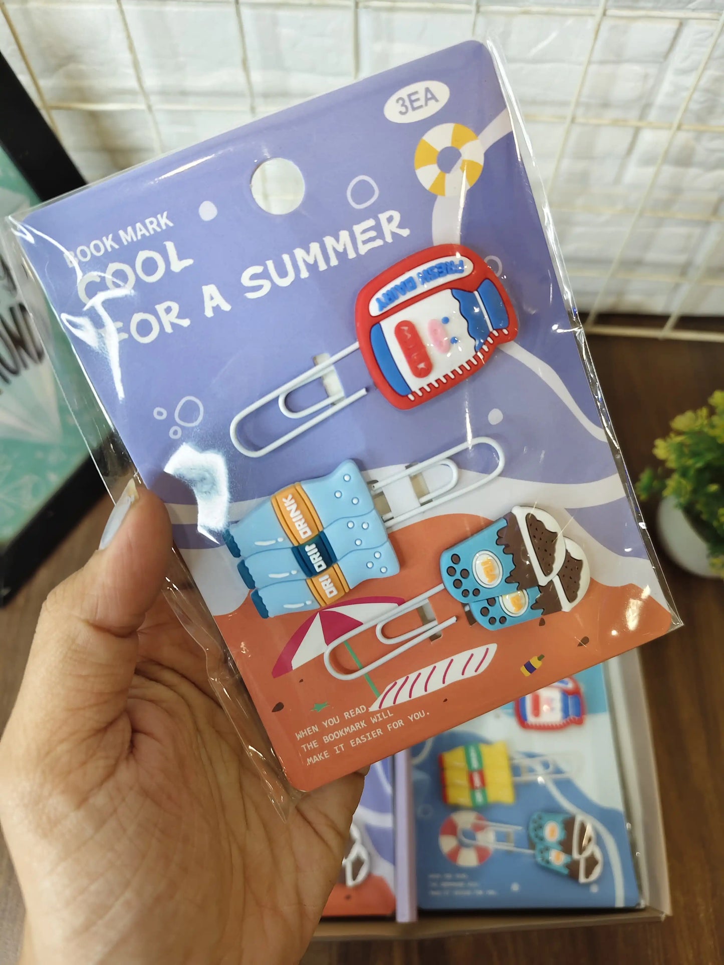 Cute Summer Theme Bookmark Clips | Kawaii Paperclip Bookmarks for Books, Journals & Planners
