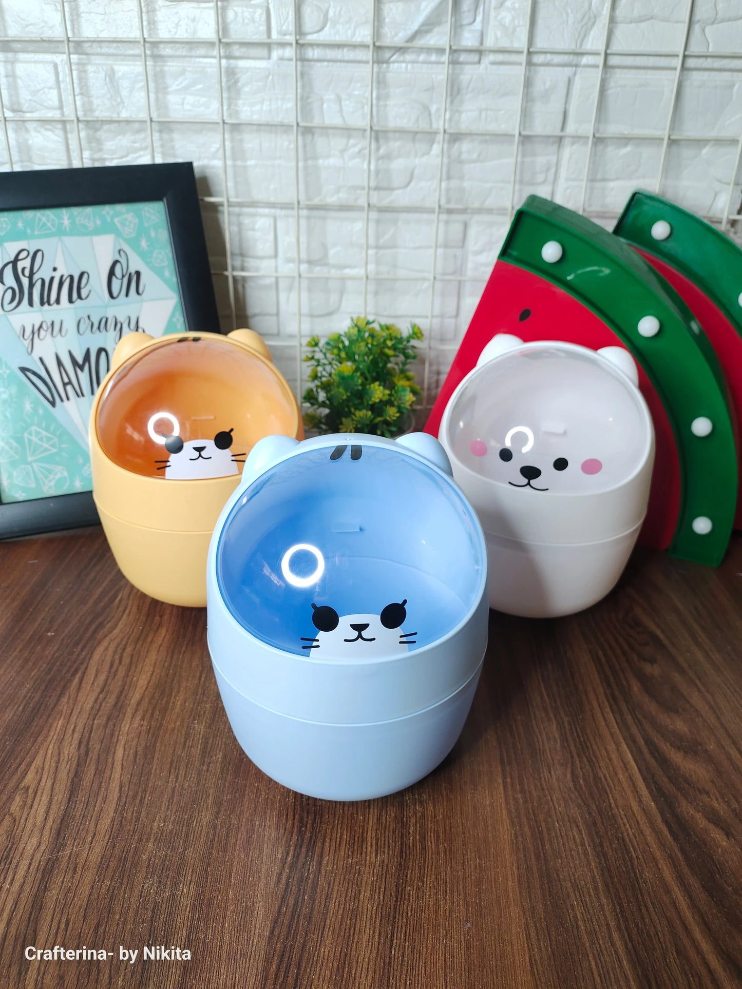 Cute cat waste bins