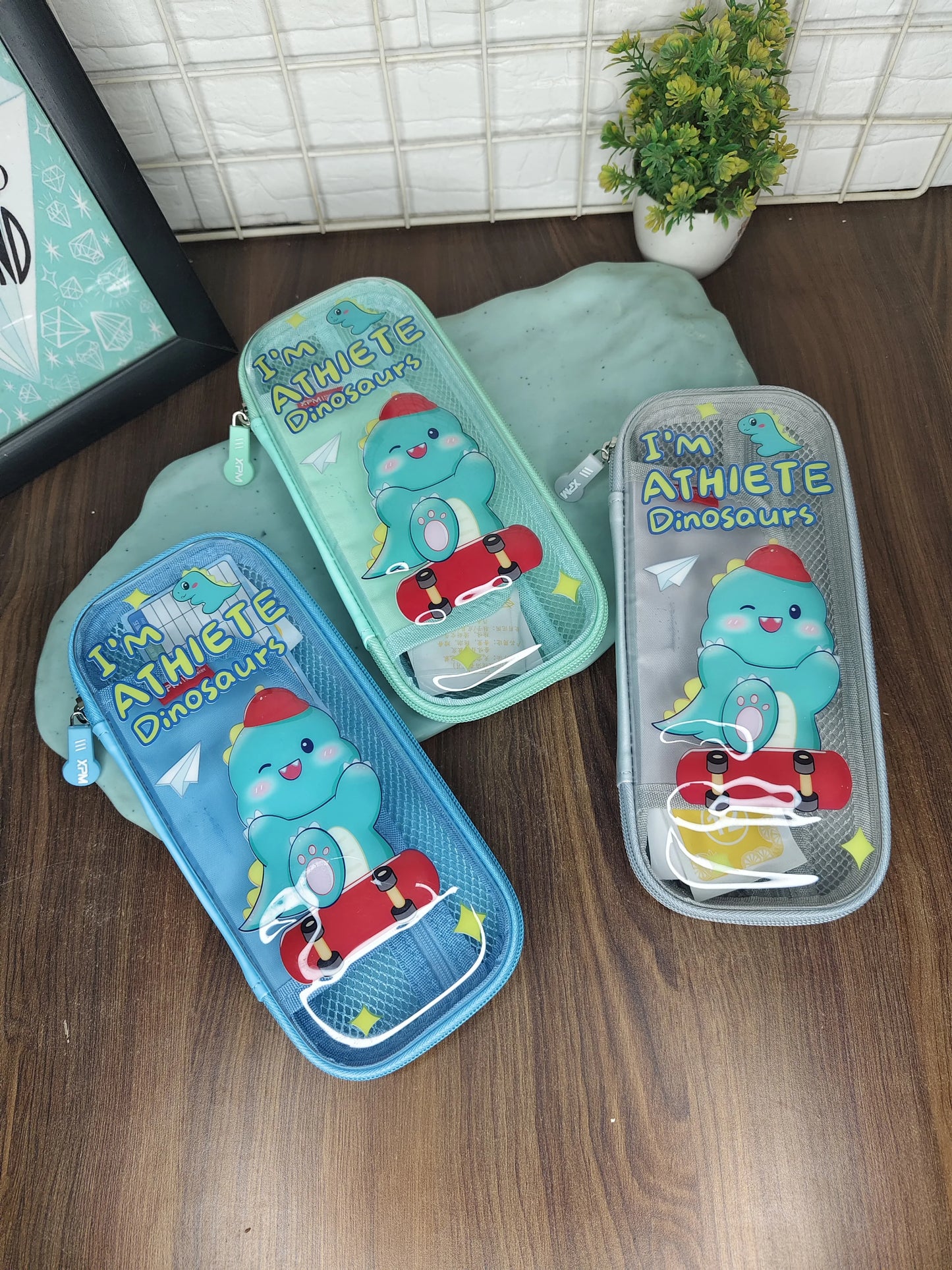 Dino transparent stationery organizer