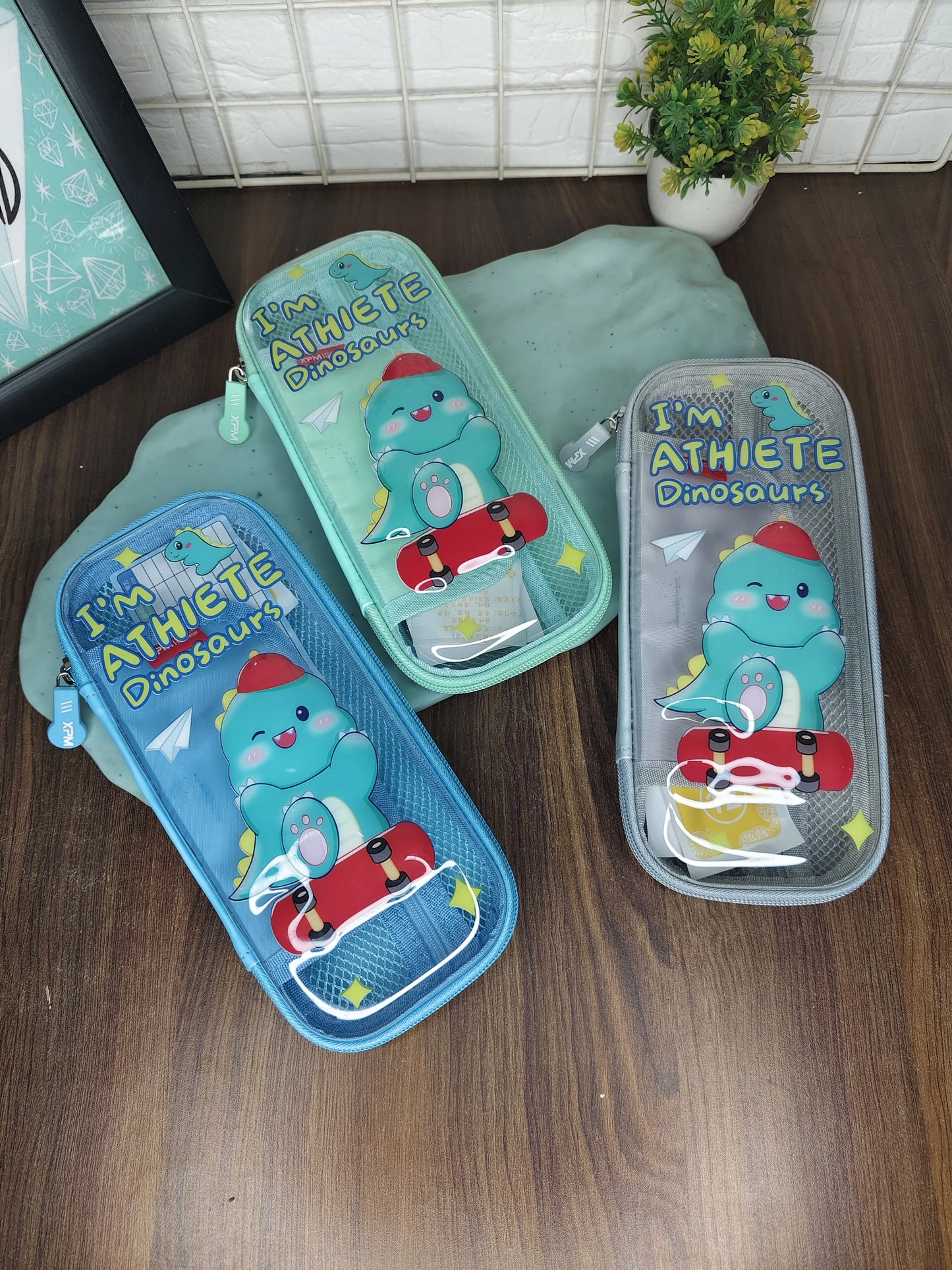 Dino transparent stationery organizer