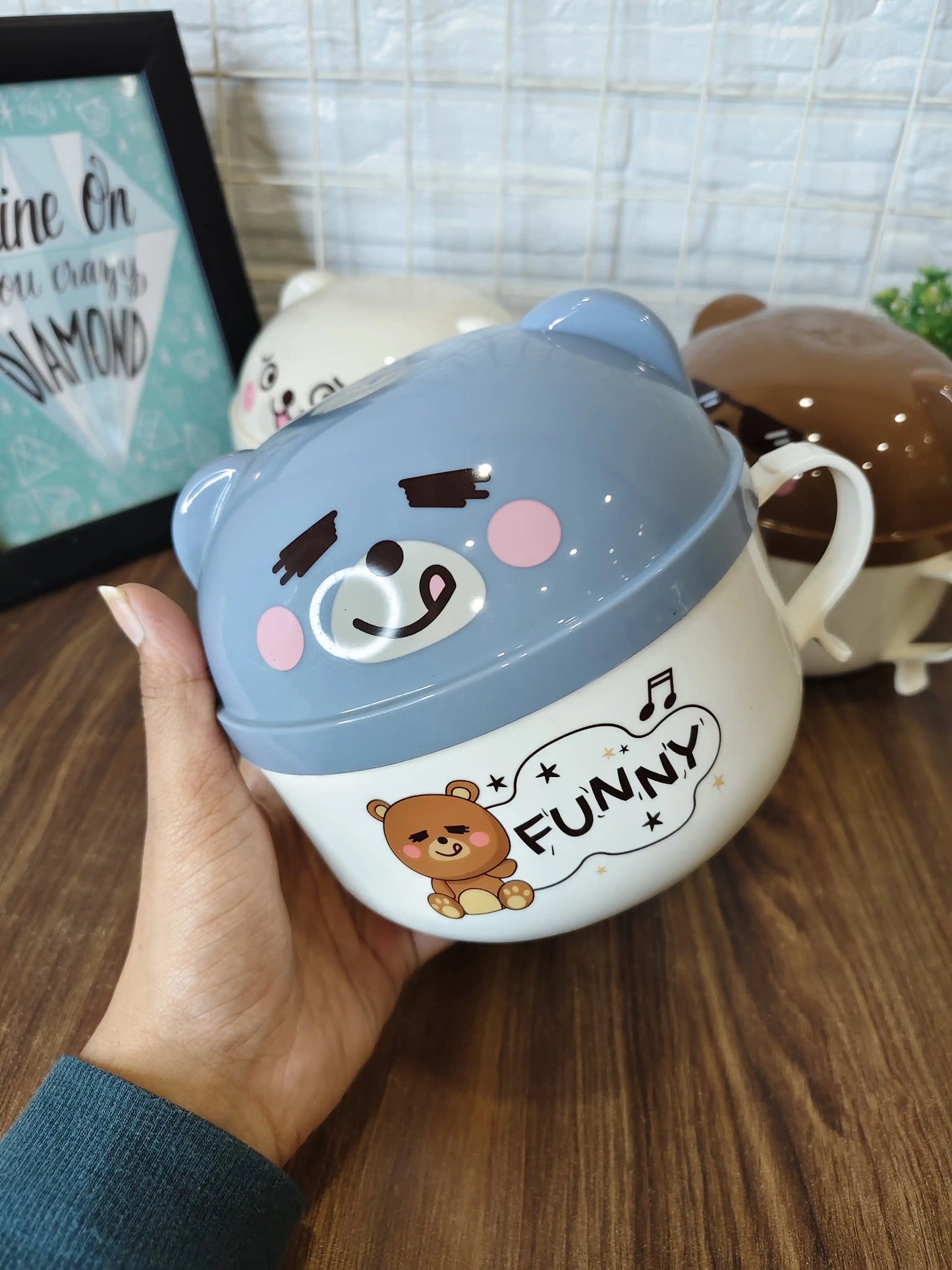 Happy bear stainless steel bowl set
