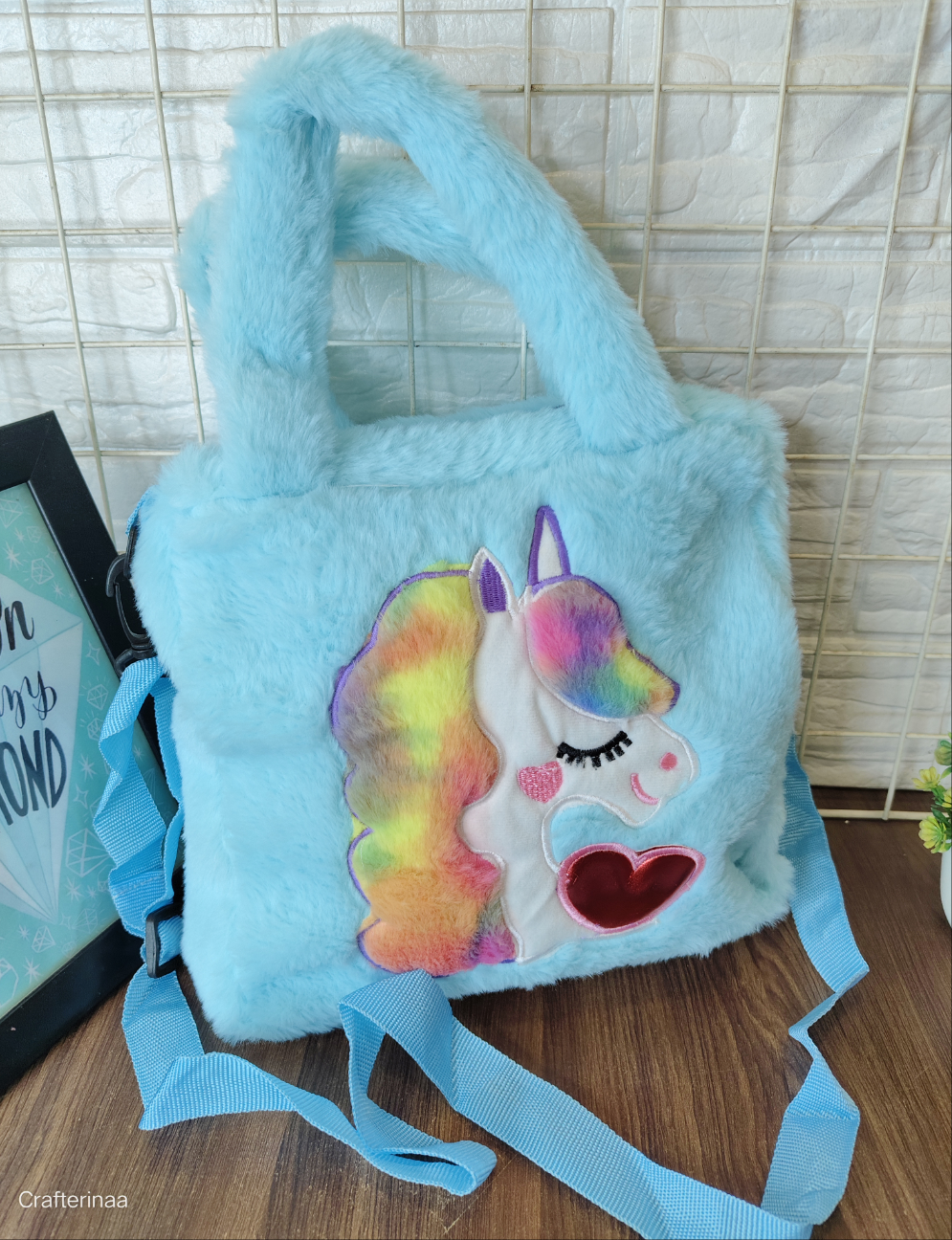 Unicorn fur handbag