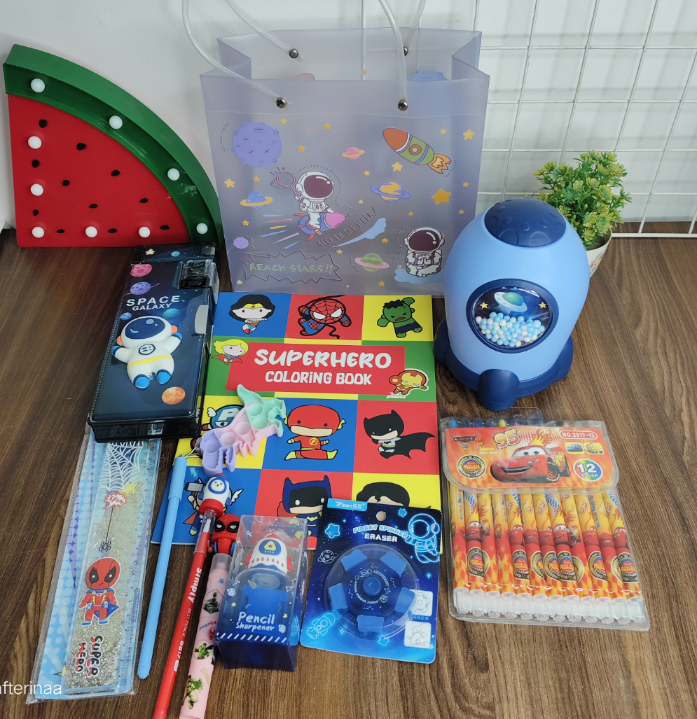 Cool space theme budget hamper for boys