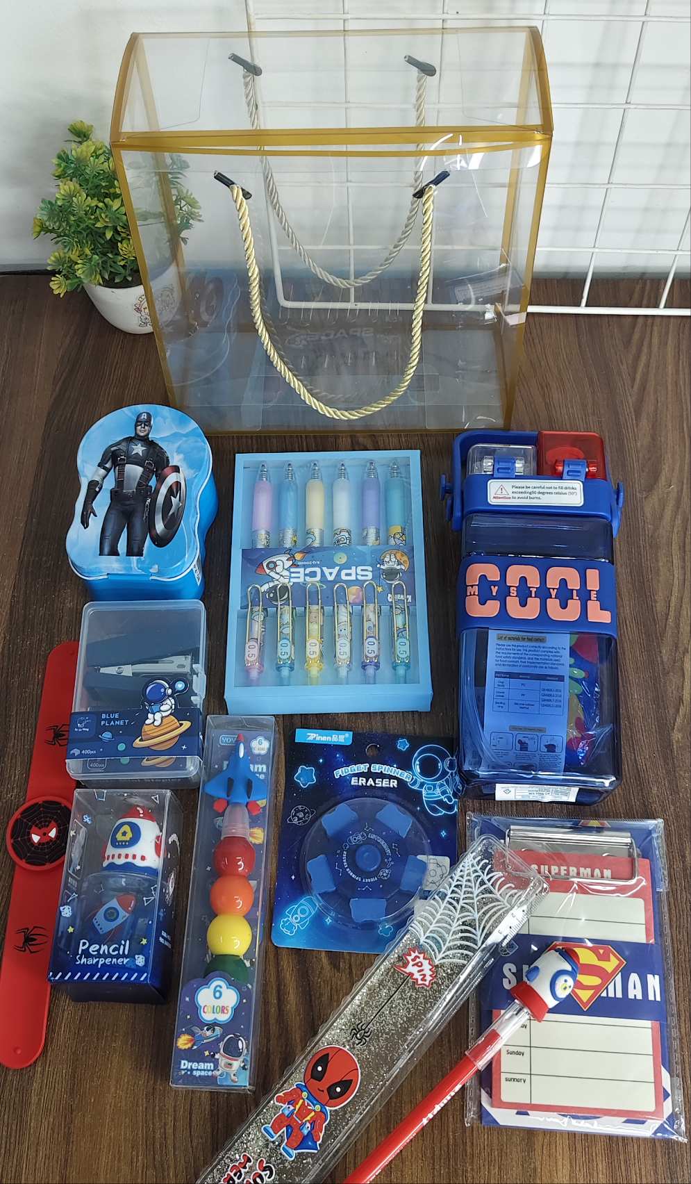 Superhero theme stationery hamper for boys and girls| gift hamper for boys