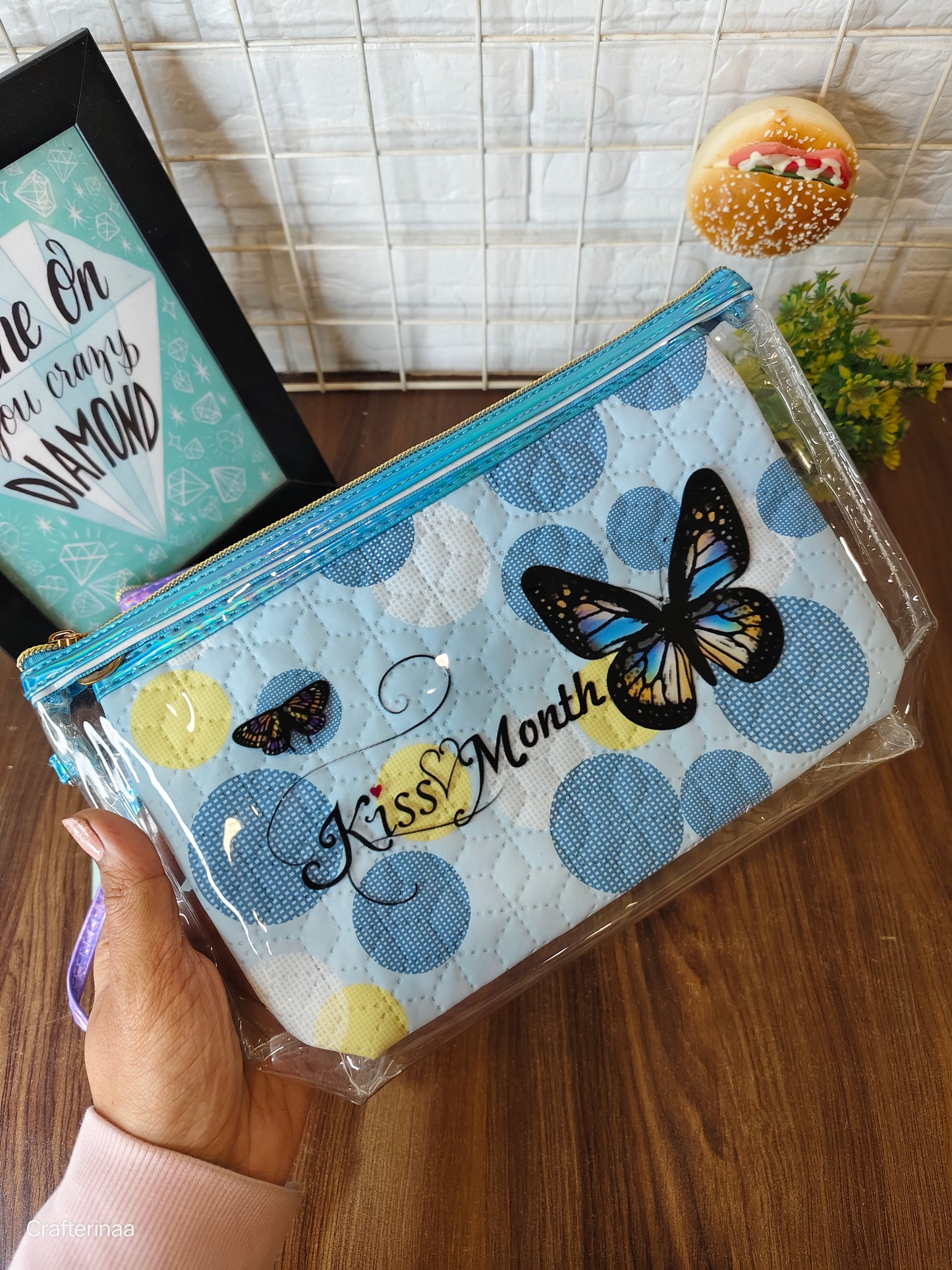 Butterfly cosmetics pouch set (set of 2 pouches)