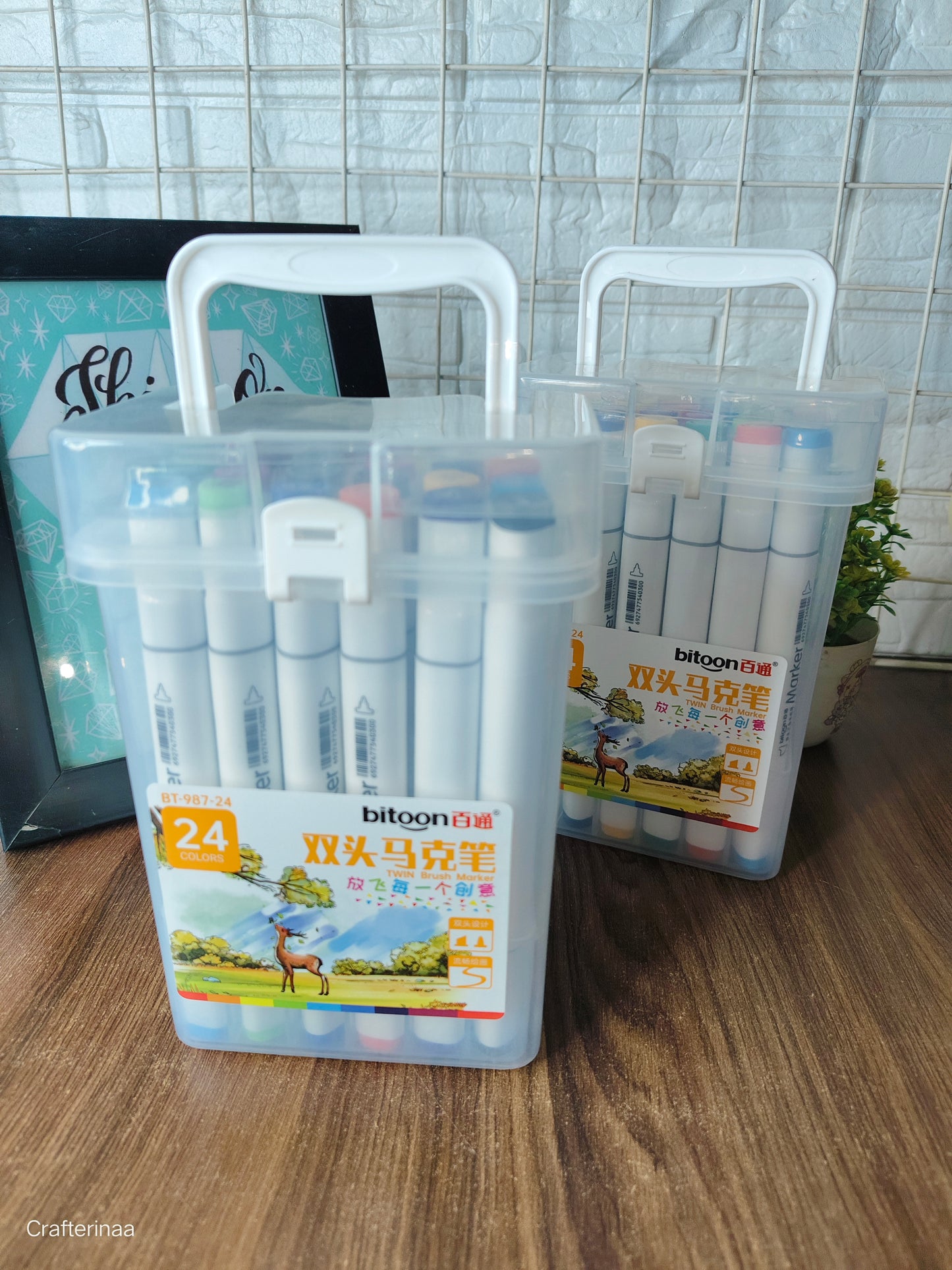 Bitoon twin brush markers 24 colours
