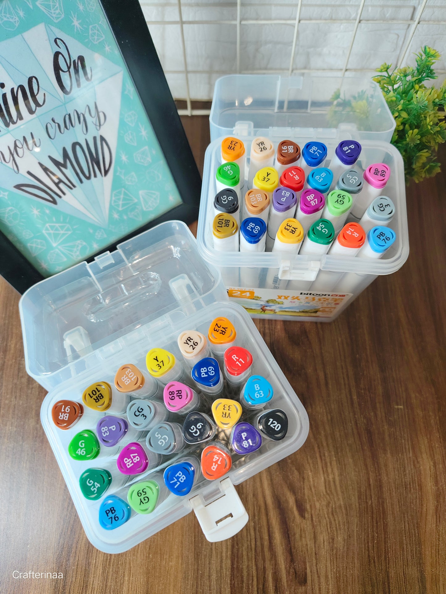 Bitoon twin brush markers 24 colours