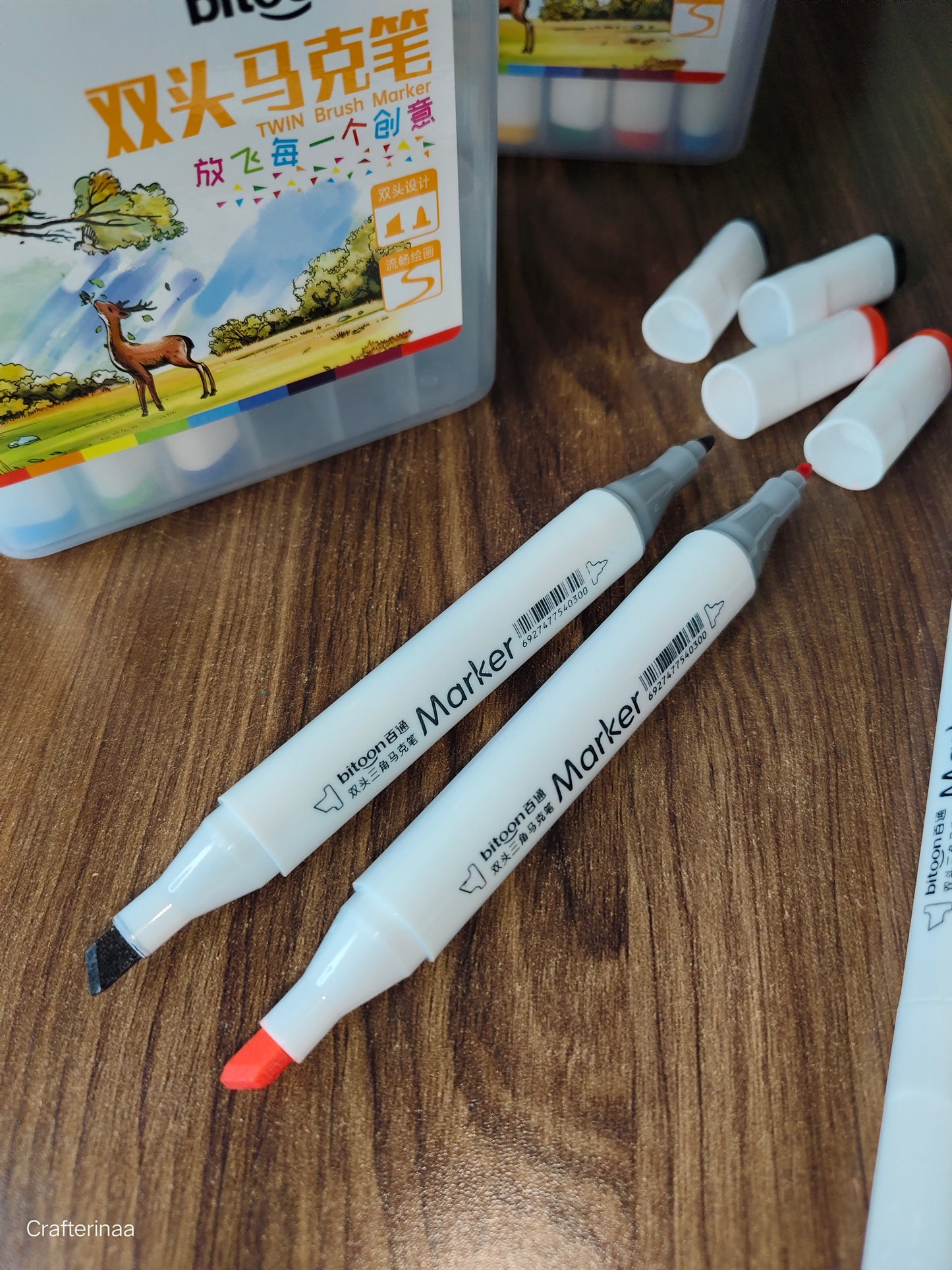 Bitoon twin brush markers 24 colours