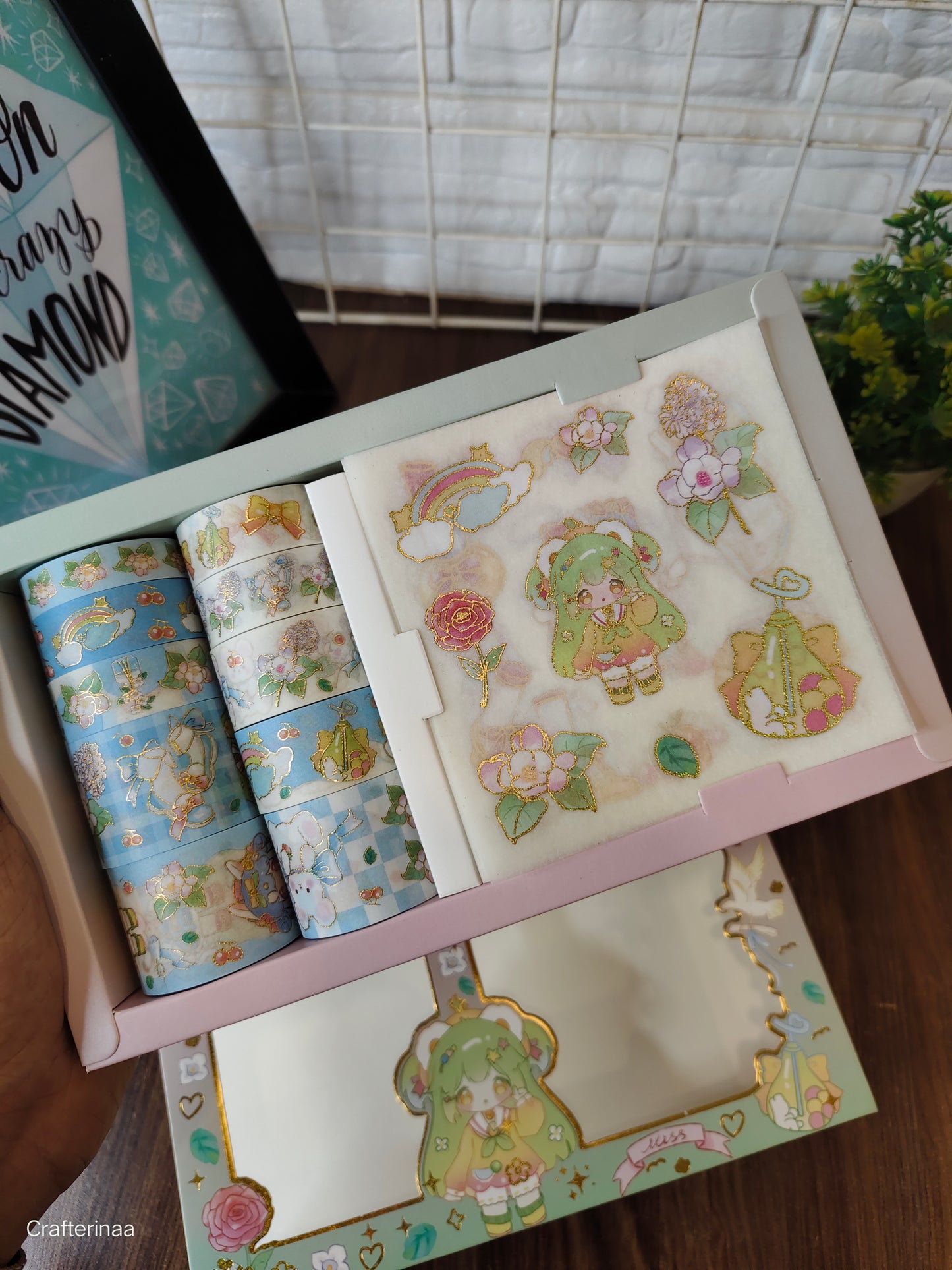 Kawaii Washi tapes with stickers combo