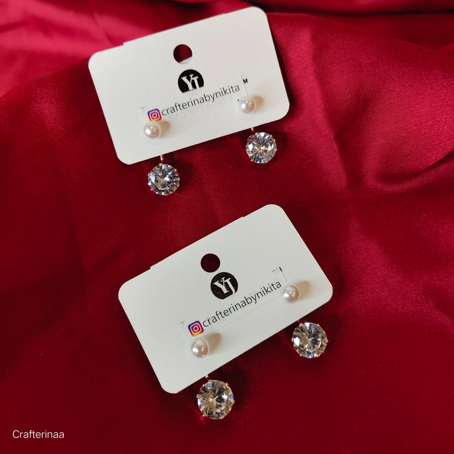 Korean pearl and diamond earrings