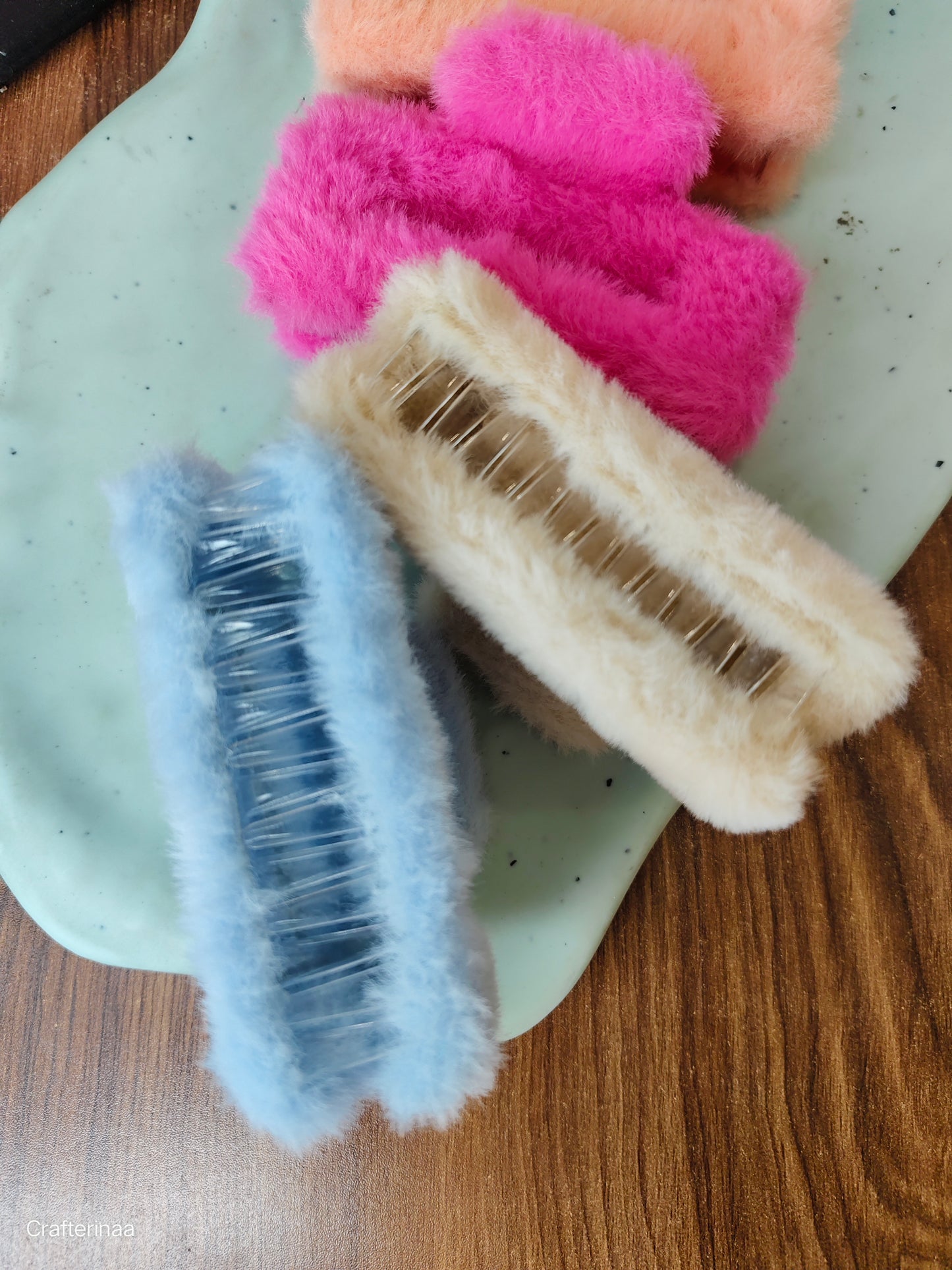 Big size fur rectangular hair claws
