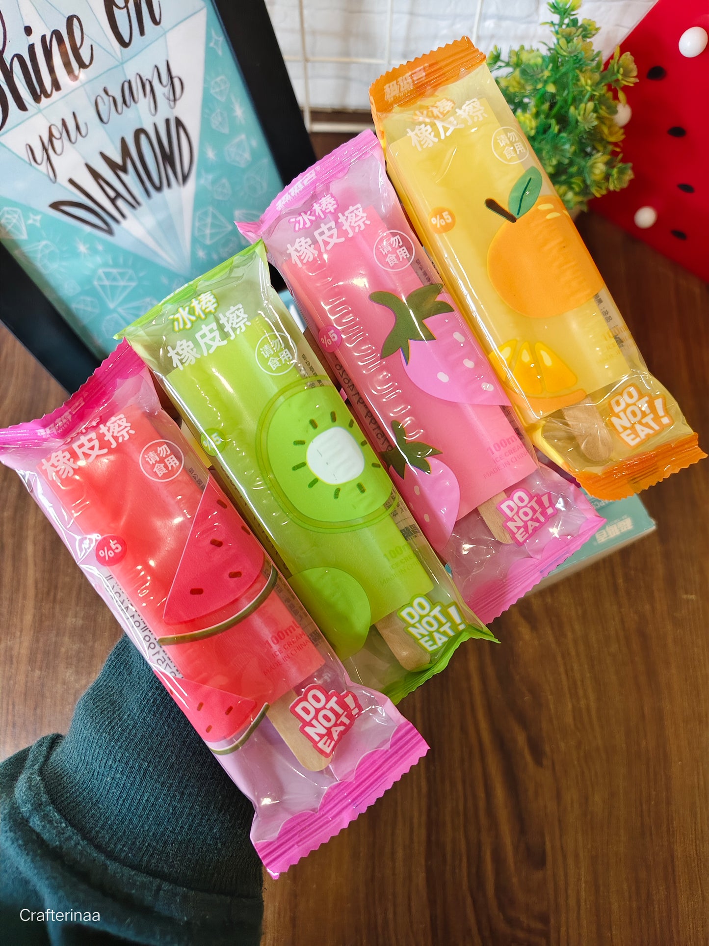 Fruit candy erasers