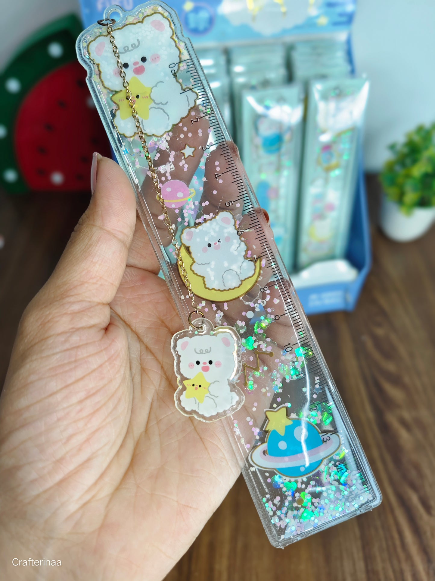FUFU Glitter ruler+ bookmark