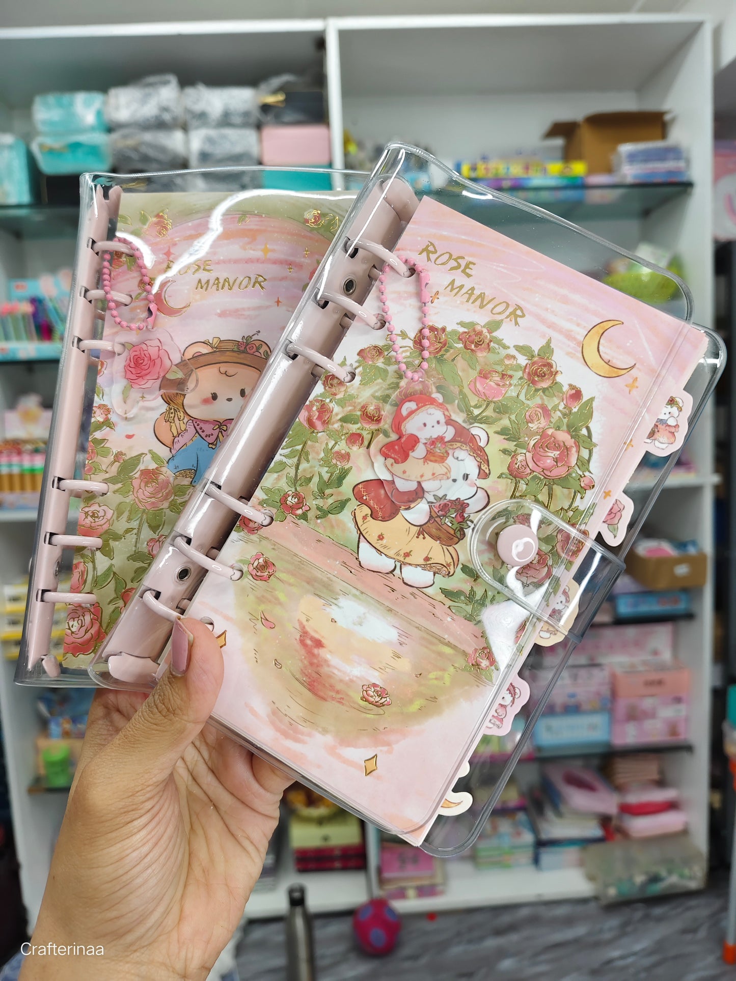 Rose manor metal spiral diary PVC cover