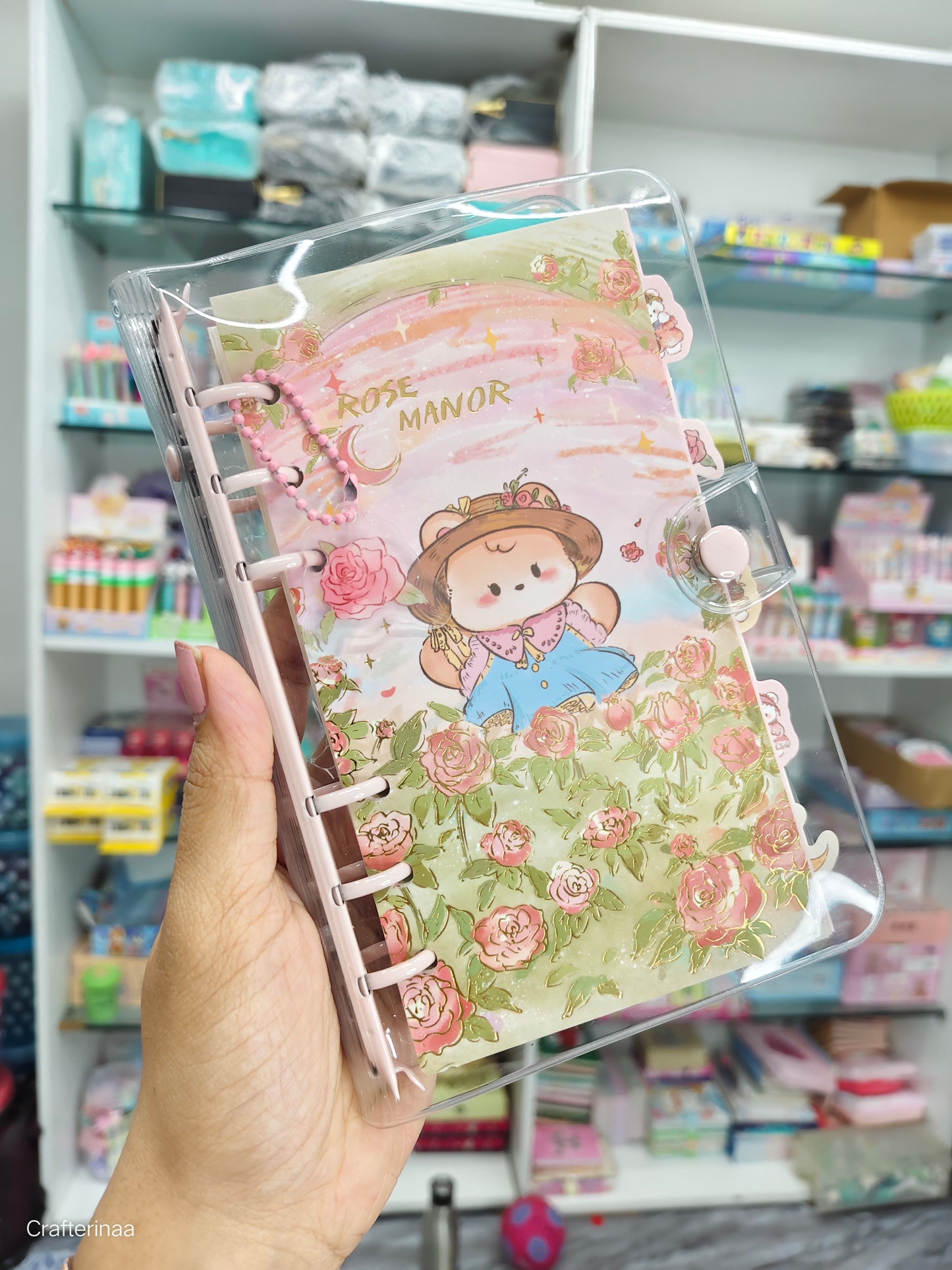 Rose manor metal spiral diary PVC cover