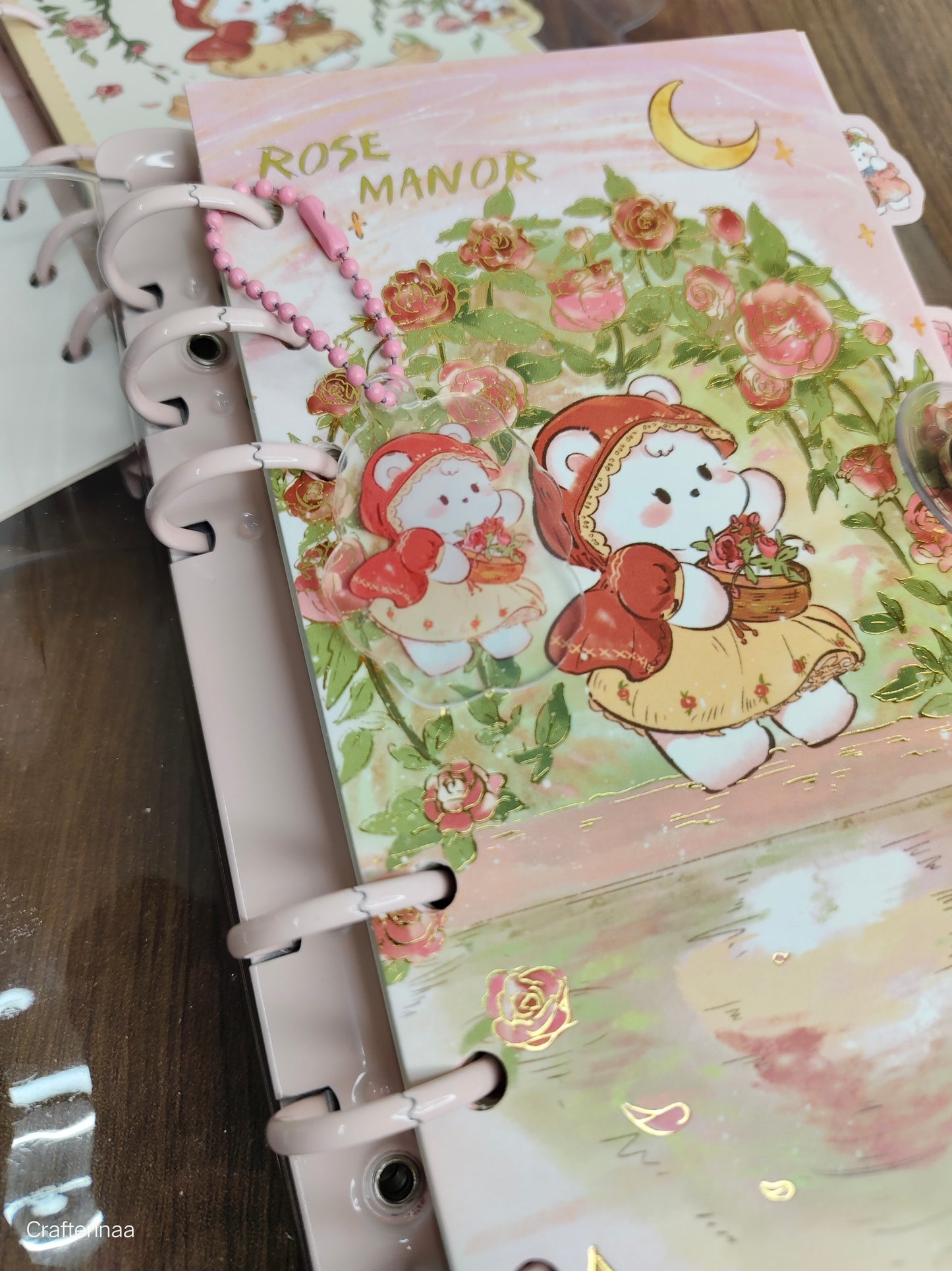 Rose manor metal spiral diary PVC cover
