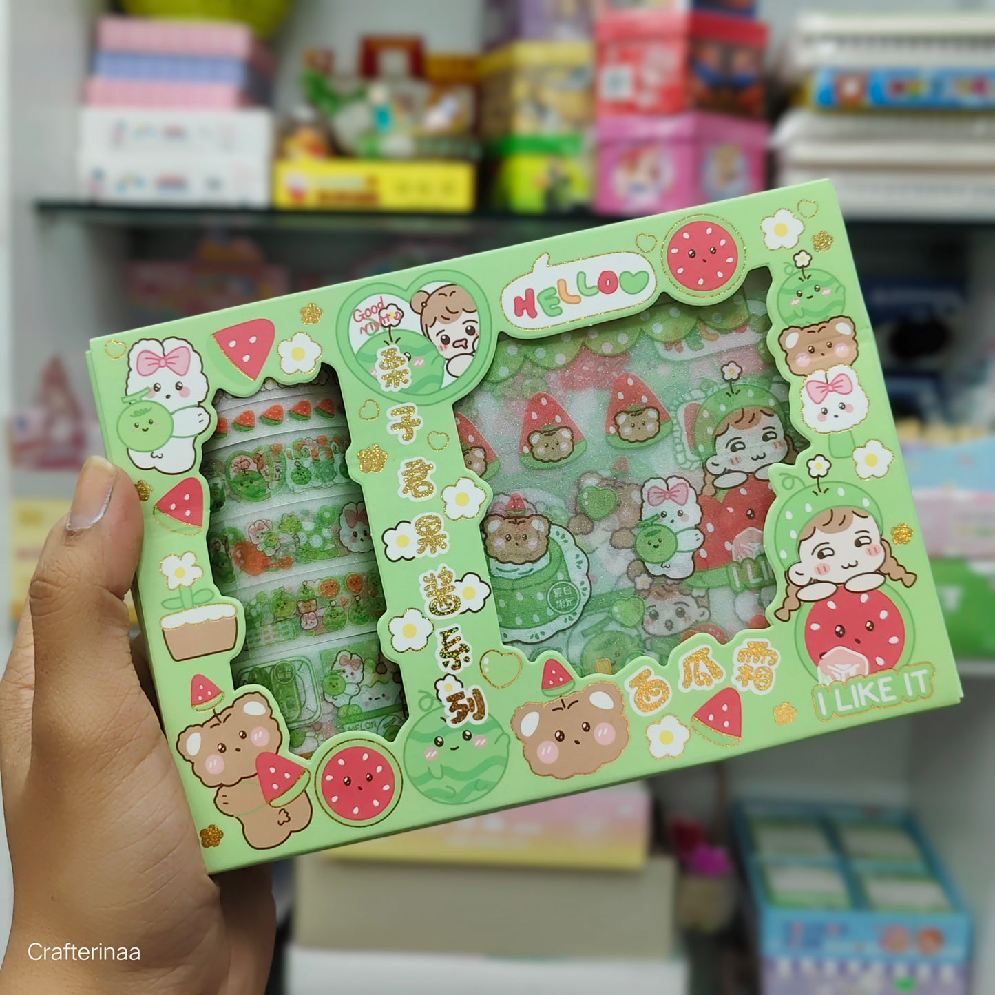 Kawaii washi tape and stickers set for decoration
