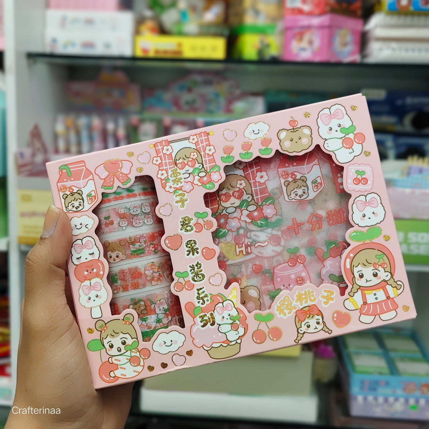 Kawaii washi tape and stickers set for decoration