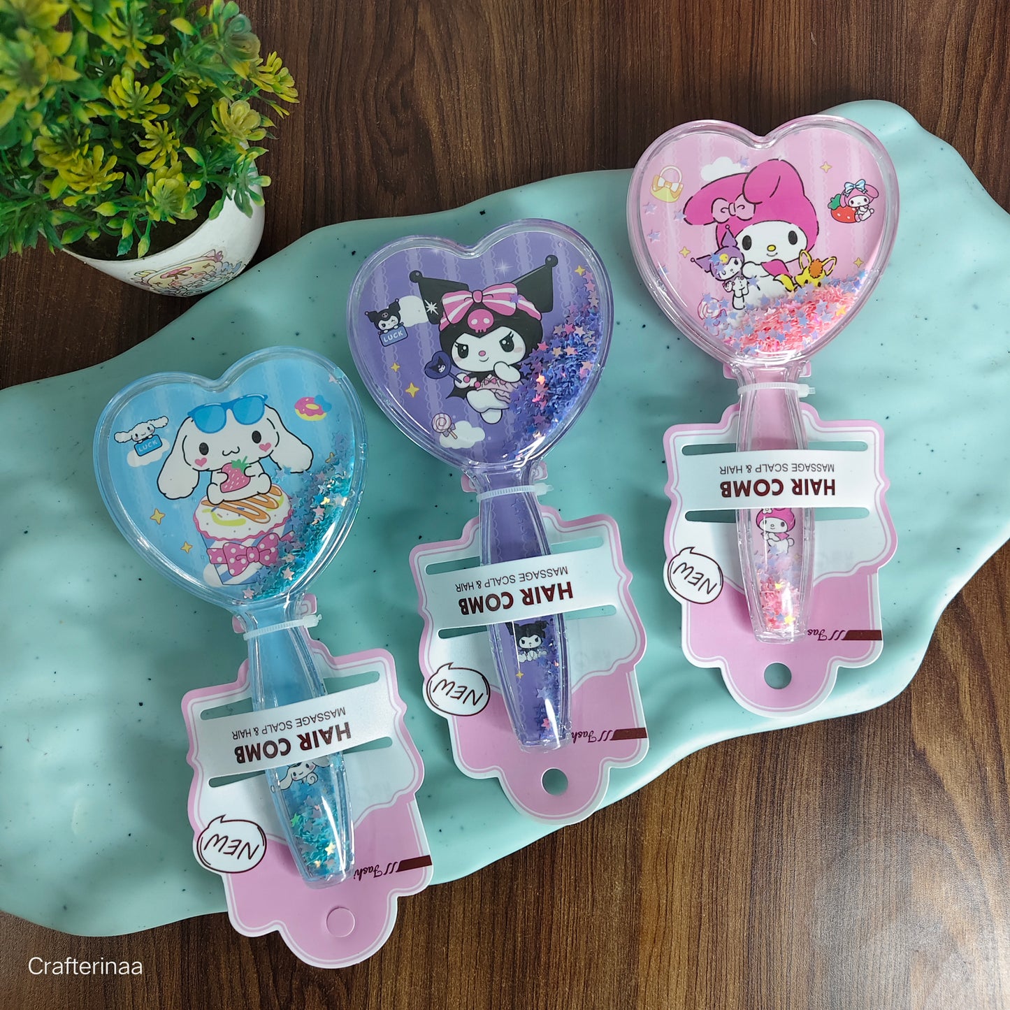 Kawaii confetti hair brush