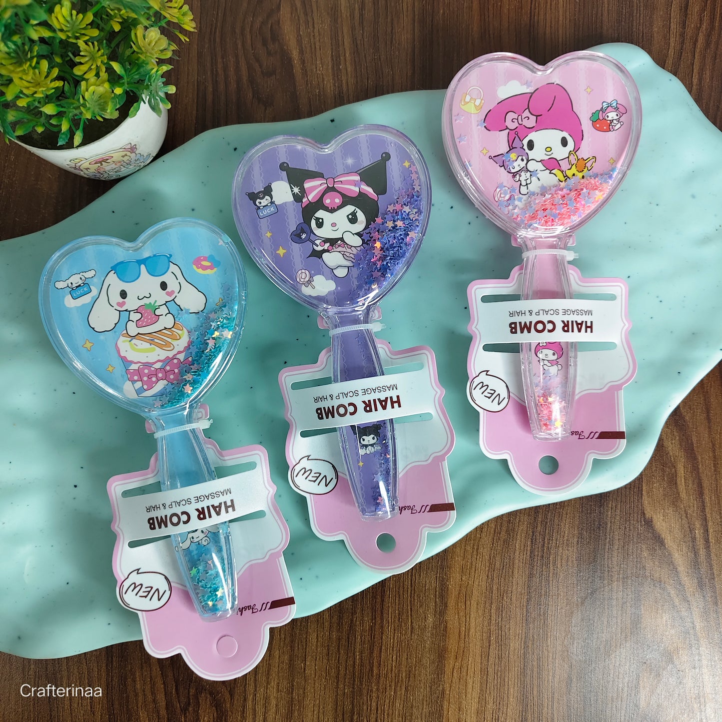 Kawaii confetti hair brush