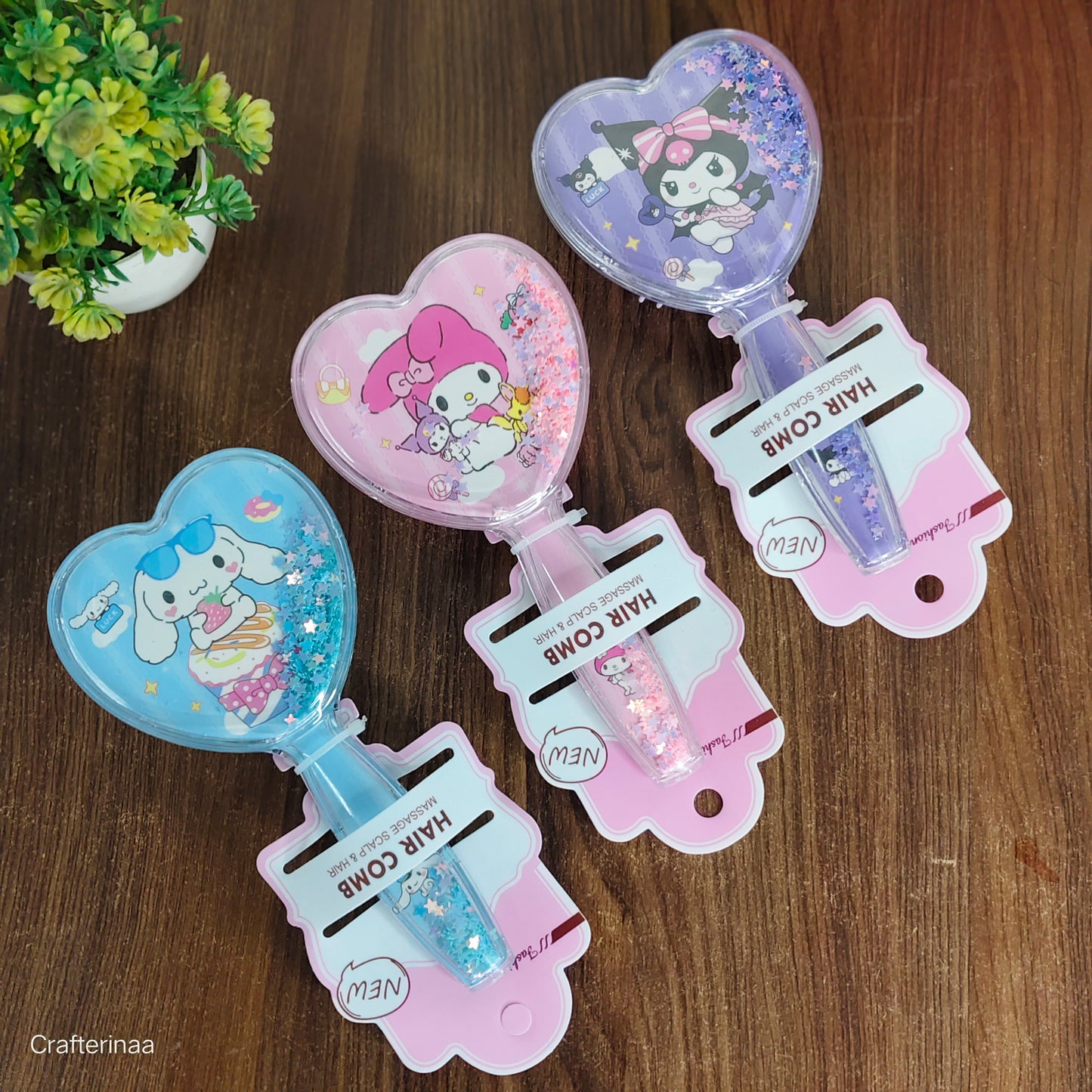 Kawaii confetti hair brush