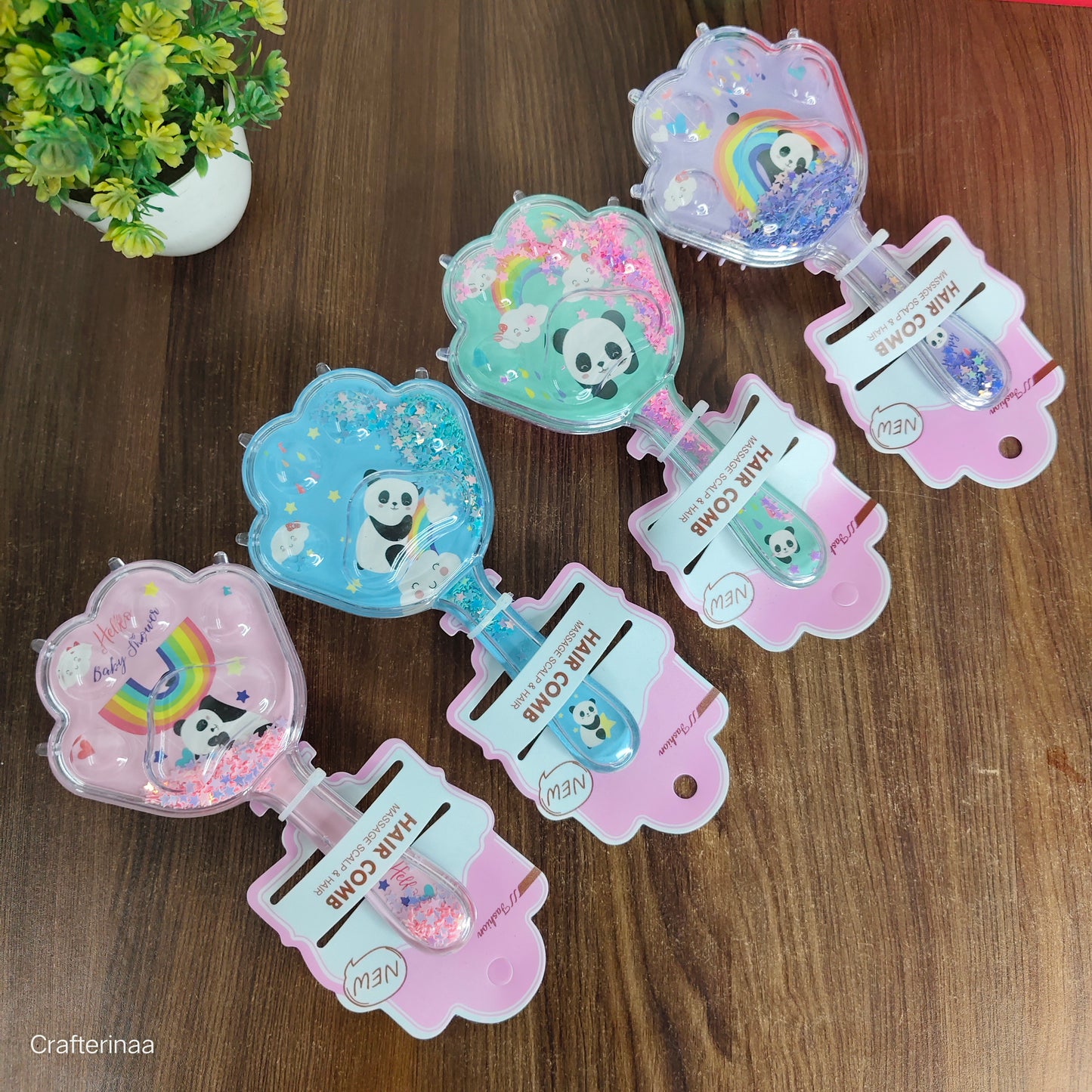 Panda confetti Hair brush