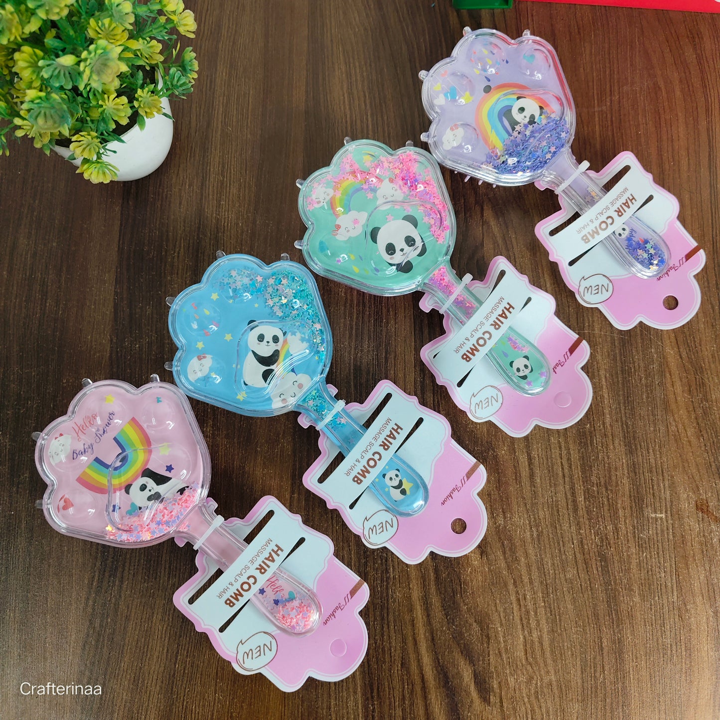 Panda confetti Hair brush
