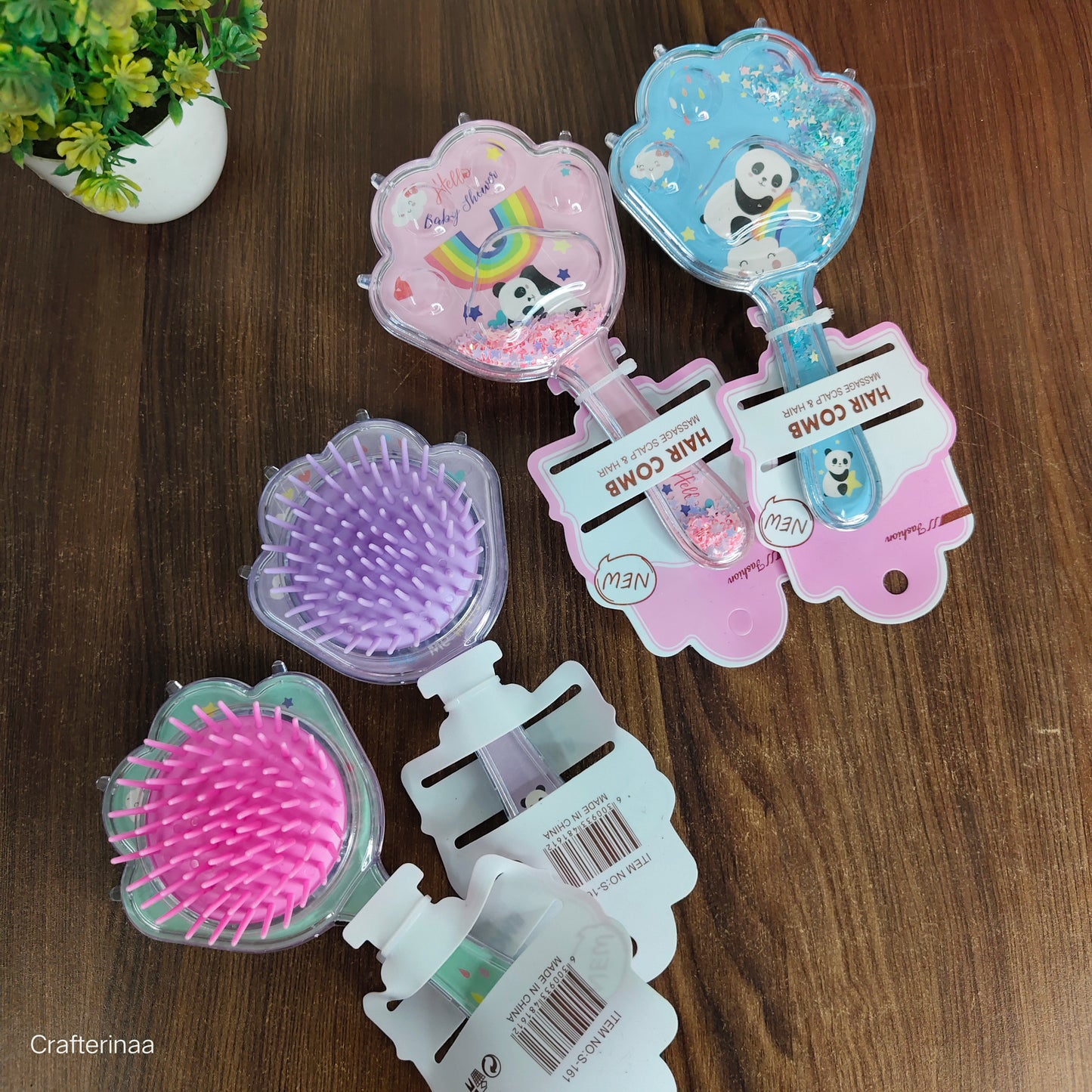 Panda confetti Hair brush