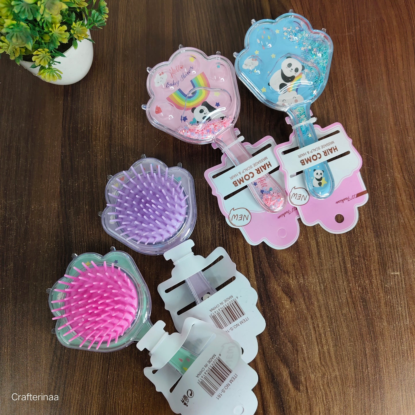 Panda confetti Hair brush