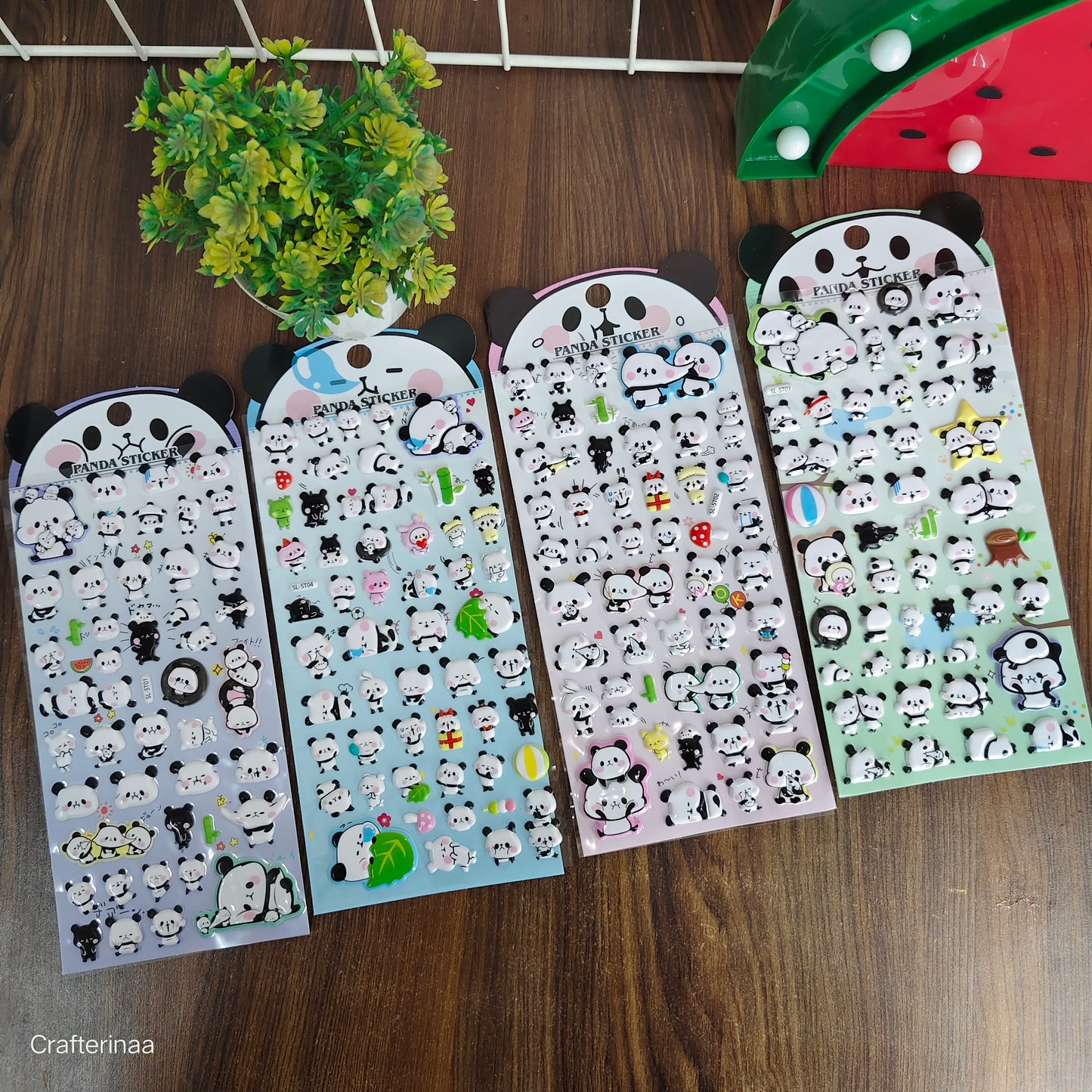 Cute panda stickers | 3d panda stickers