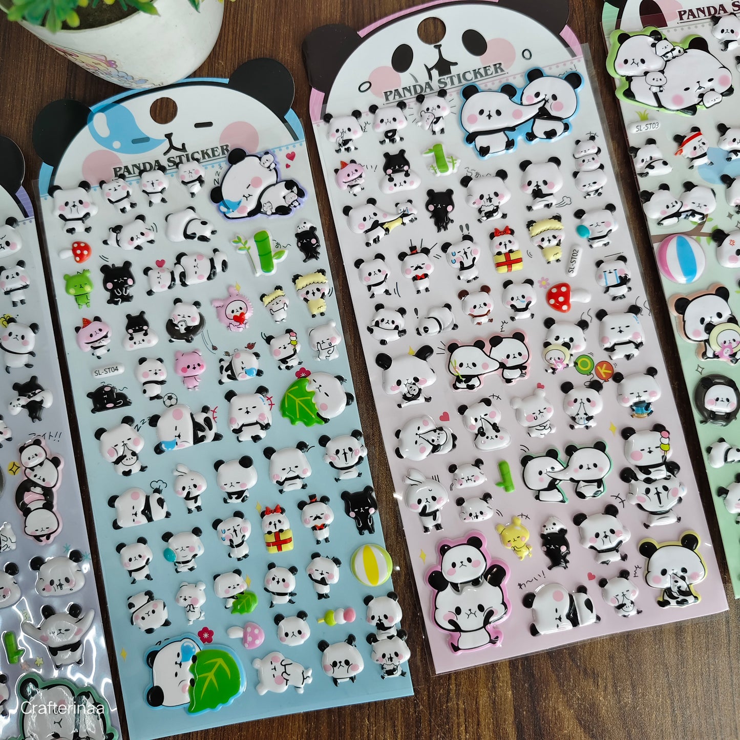 Cute panda stickers | 3d panda stickers