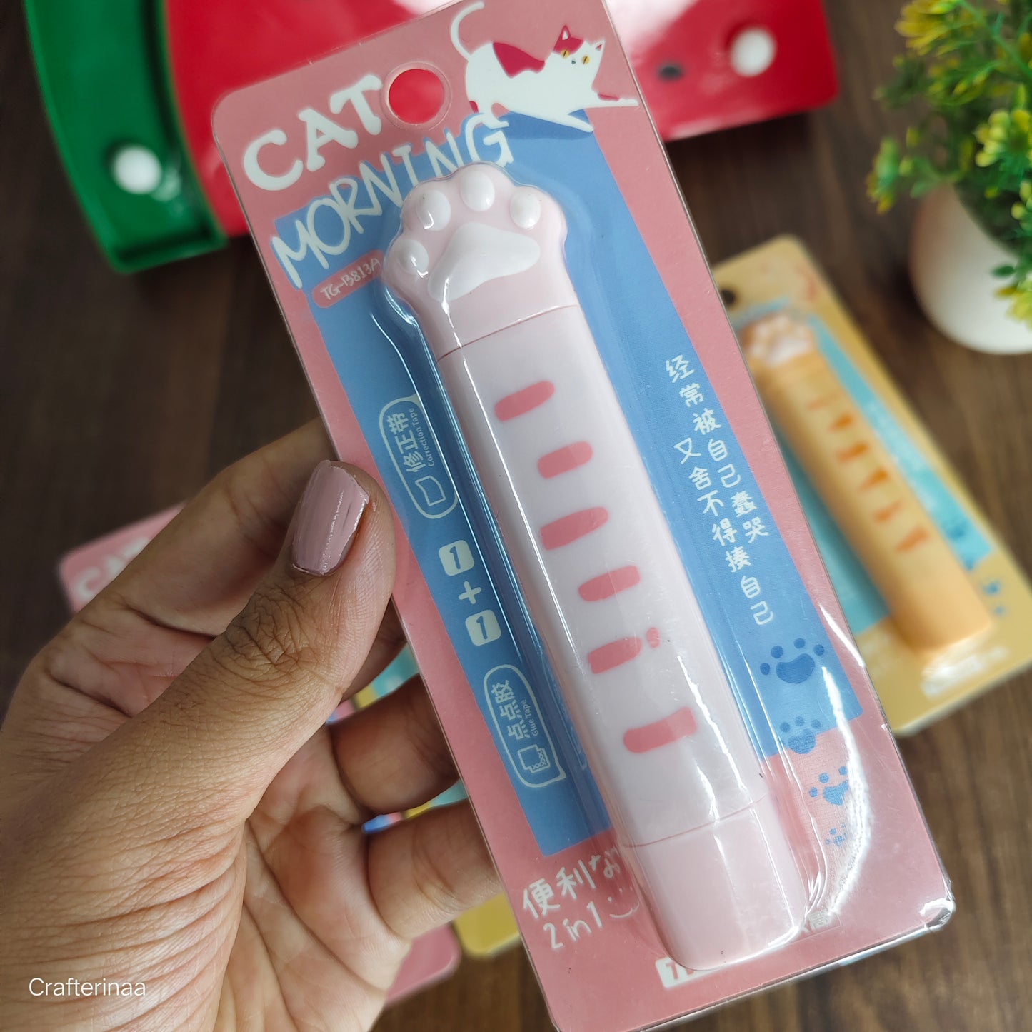 Kawaii Correction Tape | Paw Shaped Aesthetic Correction Pen with Glue Tip