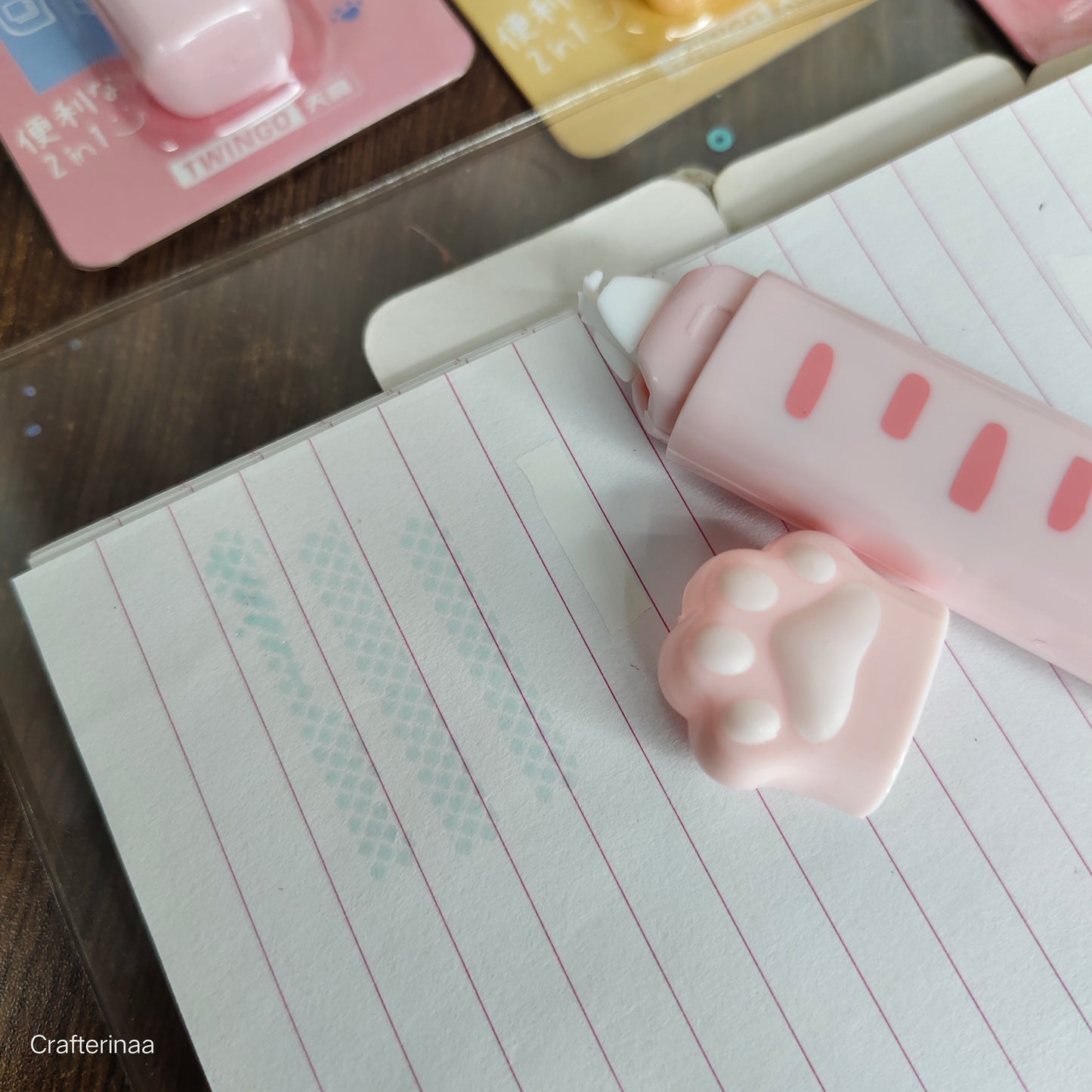 Kawaii Correction Tape | Paw Shaped Aesthetic Correction Pen with Glue Tip