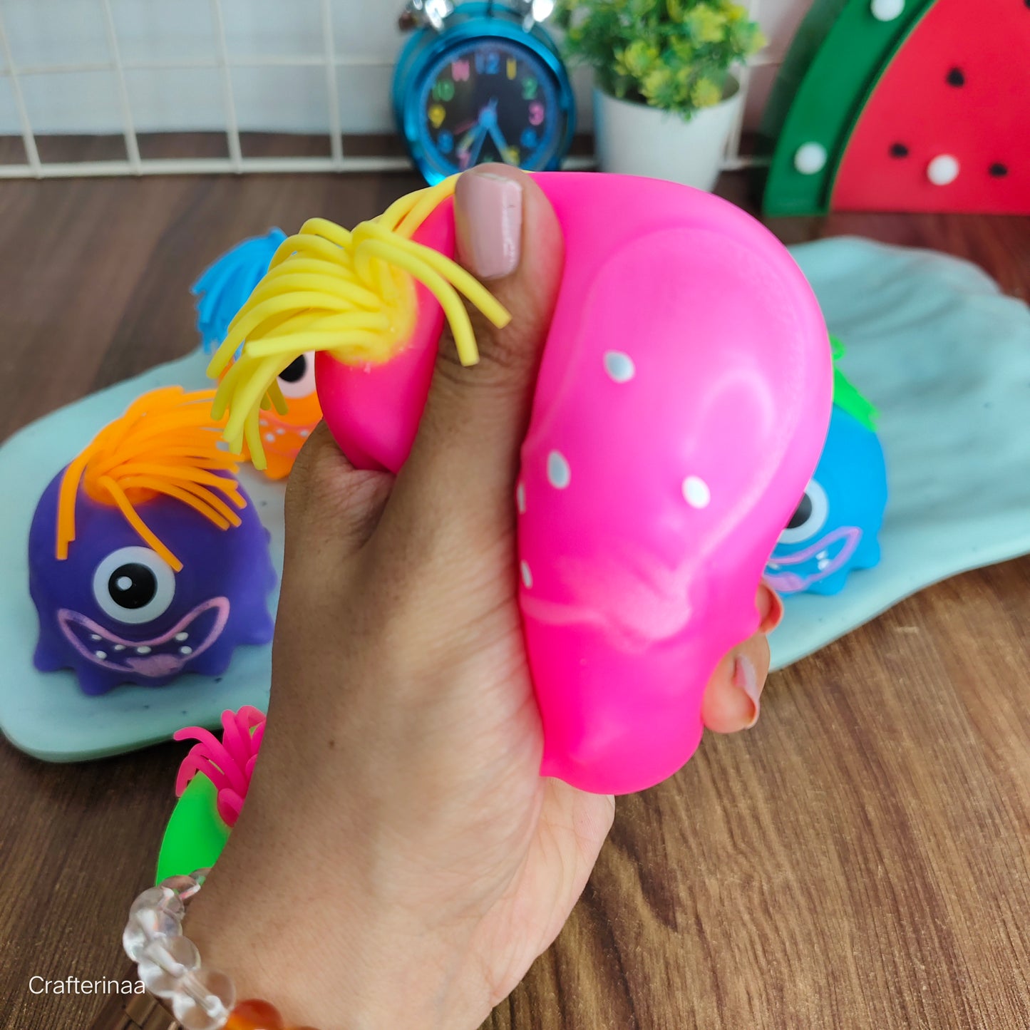 Hair Pulling Fidget Toys, Cartoon Squeezable Toys for Relaxing| Stretchy Cartoon Toys,Squeeze and Relax Mini Figure with Quirky Cartoon Shape - Kids' Party Supplies