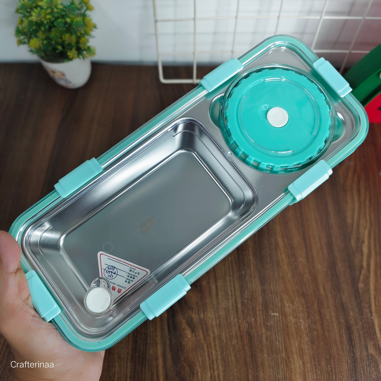 One Compartment Lunch Box 750ml with Spoon and Chopstick + Bowl, 304 SUS Stainless Steel Bento Box for Office and School