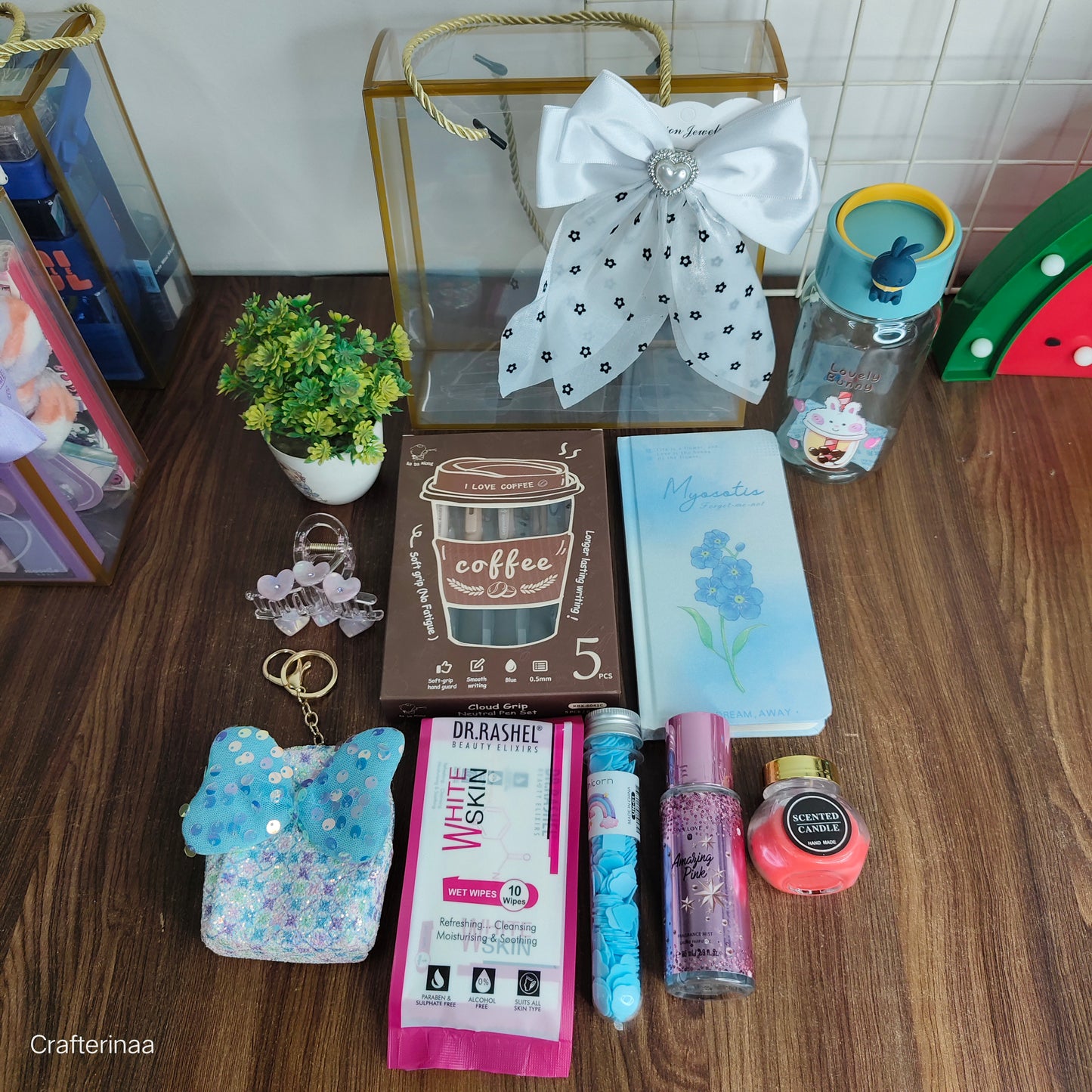 Ethereal Bliss Hamper | hamper filled with aesthetic stationery and accessories