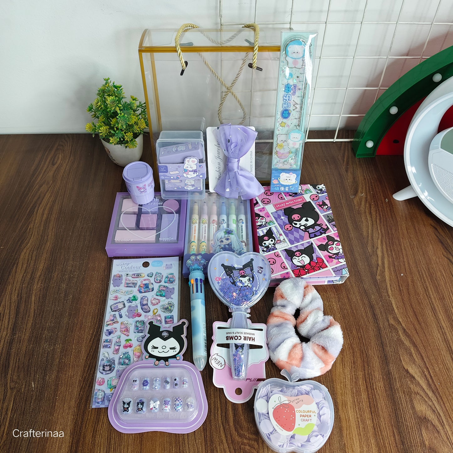 Aesthetic Purple Stationery & Accessories Hamper | Perfect Gift for Girls