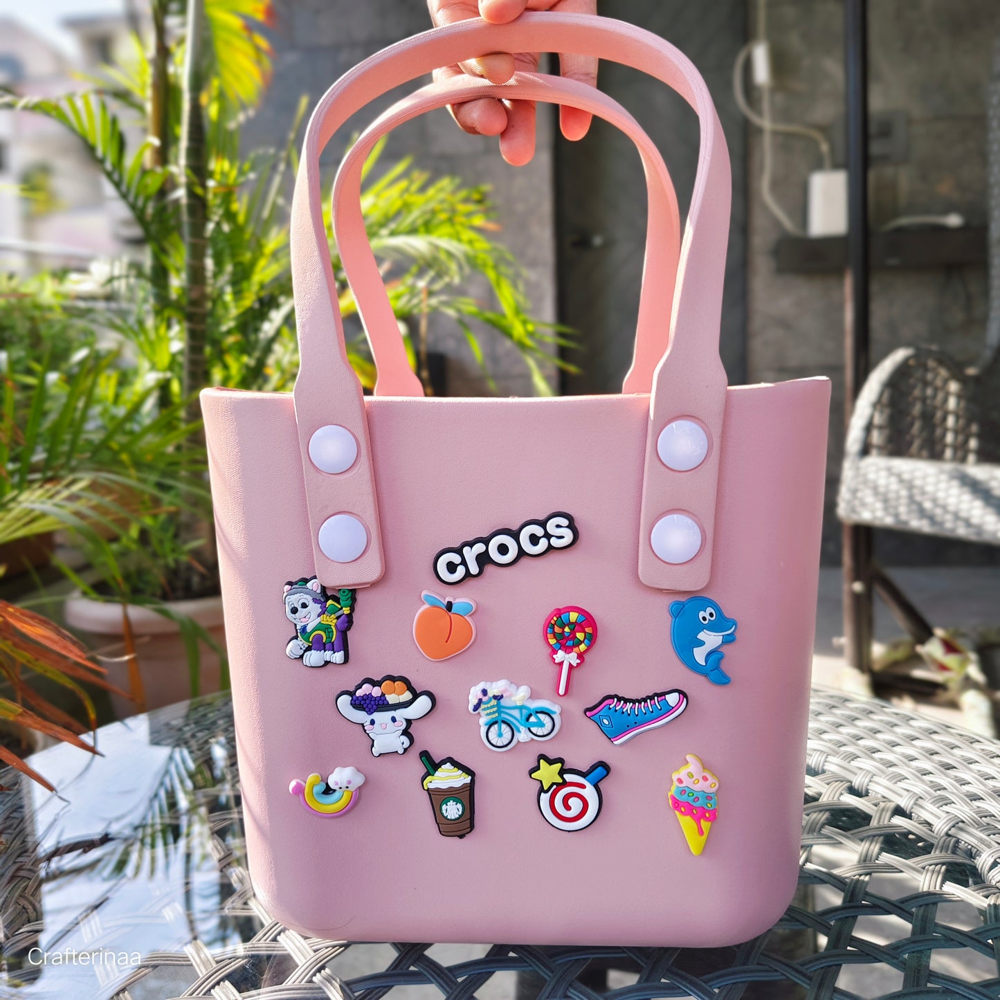 Silicon tote bag with charms |silicon Beach bag |Beach Hole Bag Portable Fashion Open Tote Bag for Shopping Boat